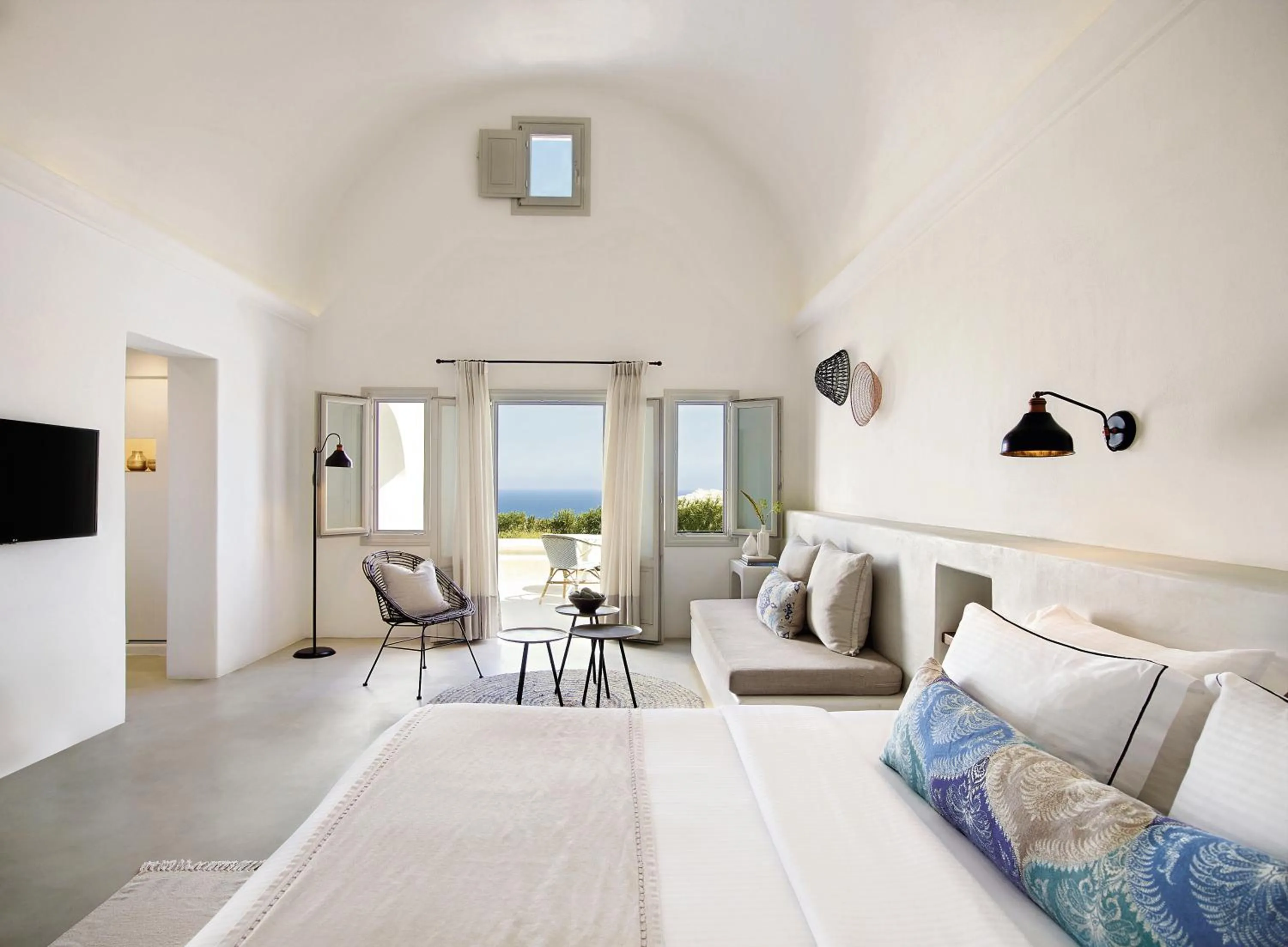 Bedroom, Bed in Santo Pure Oia Suites & Villas