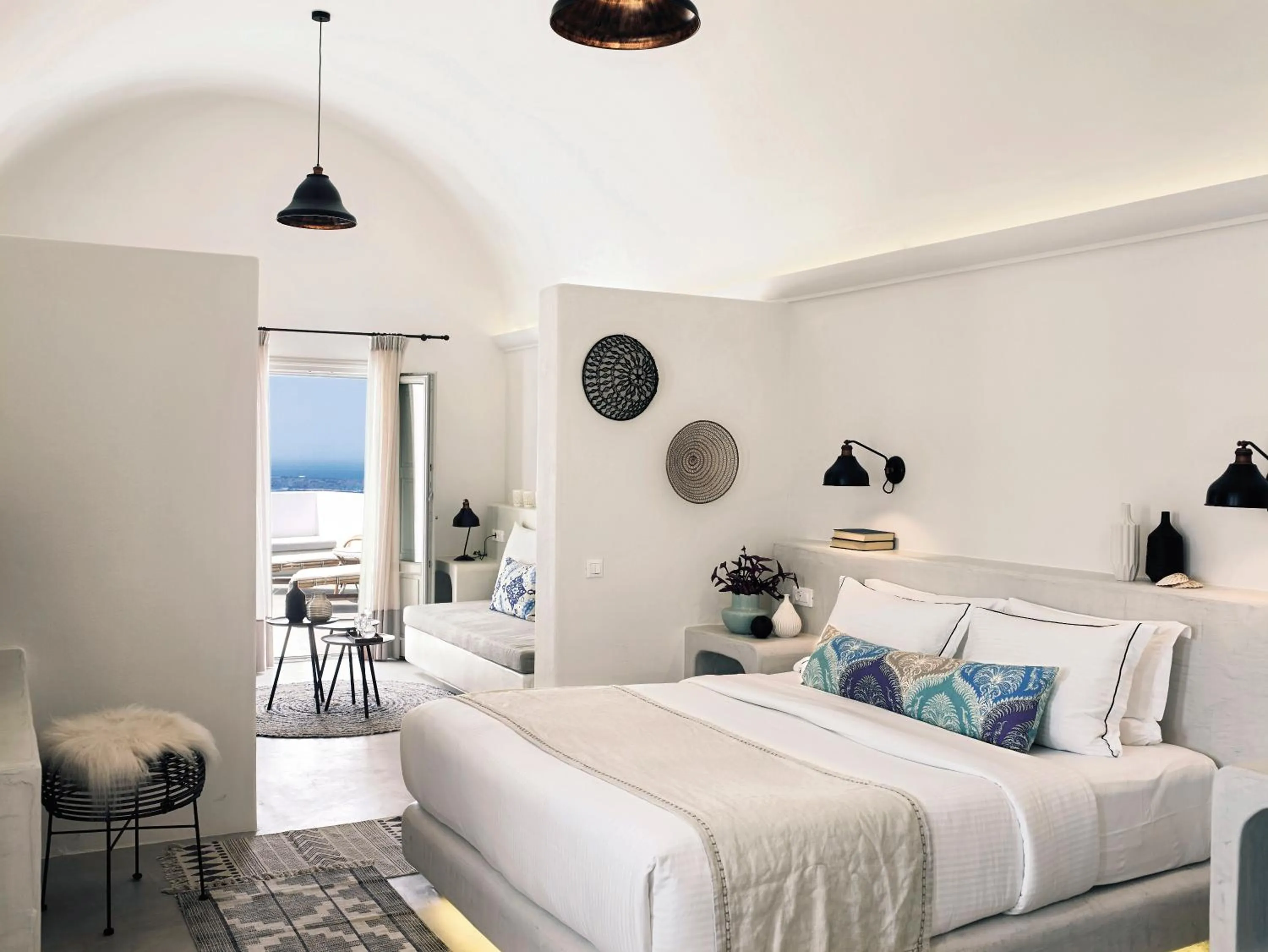 Bedroom, Bed in Santo Pure Oia Suites & Villas