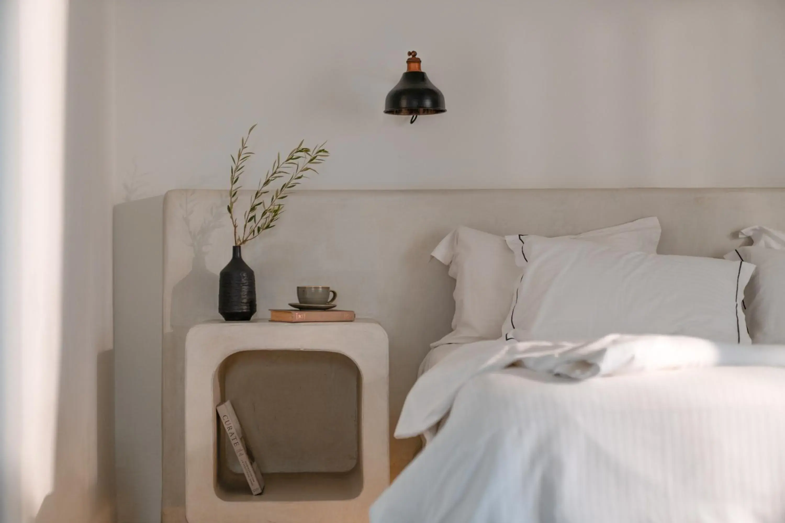 Bedroom, Bed in Santo Pure Oia Suites & Villas Bedroom, Bed in Santo Pure Oia Suites & Villas