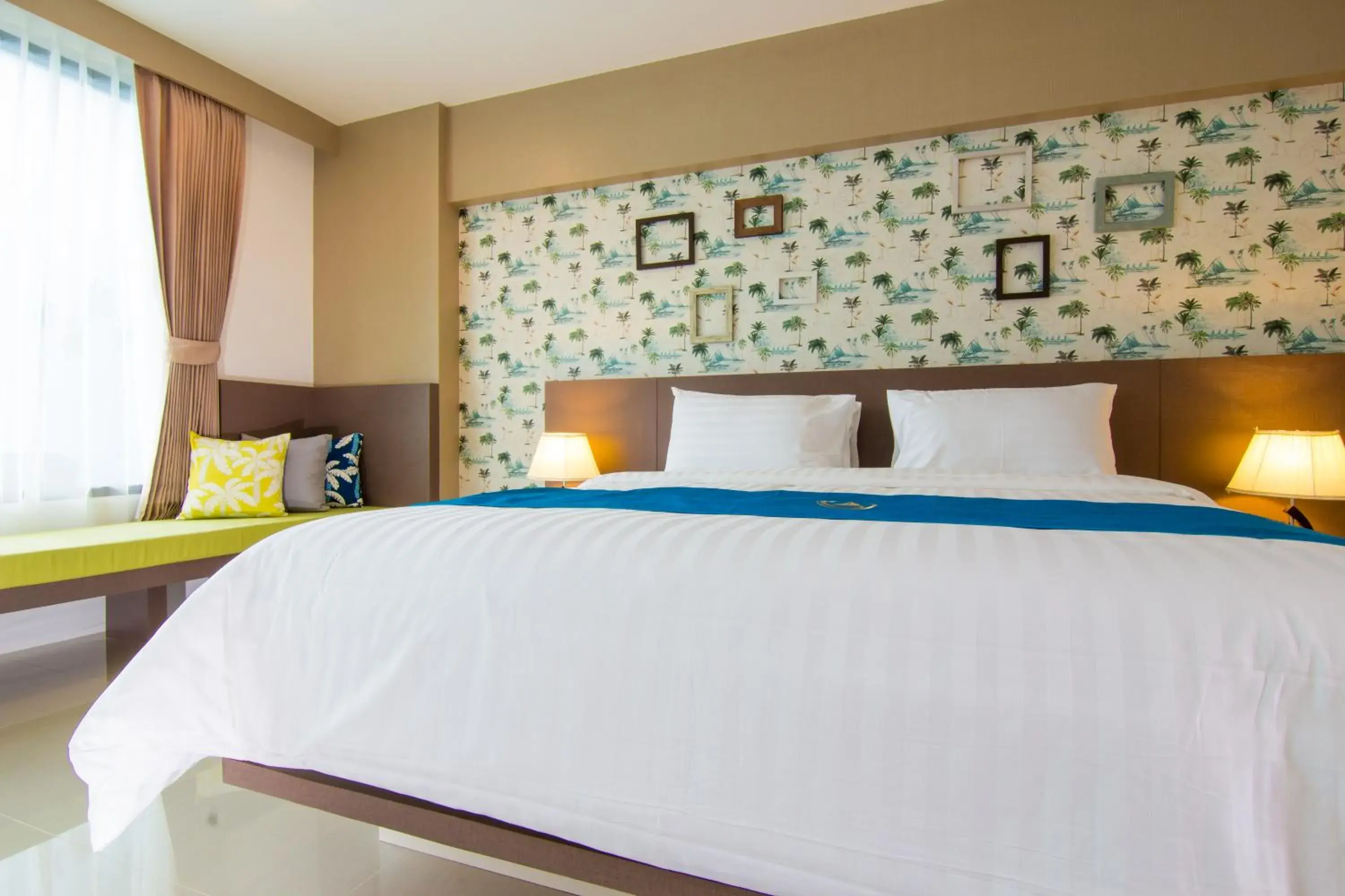 Decorative detail, Bed in The Phu Beach Hotel - SHA Plus Decorative detail, Bed in The Phu Beach Hotel - SHA Plus