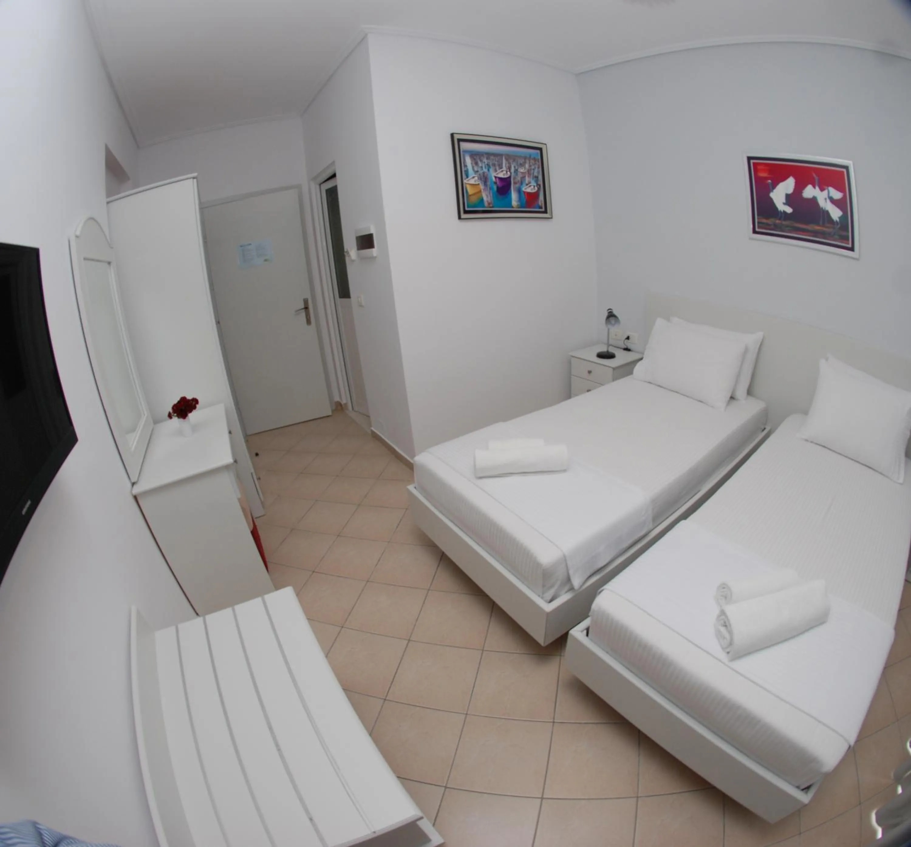 Toilet, Bed in Hotel MS