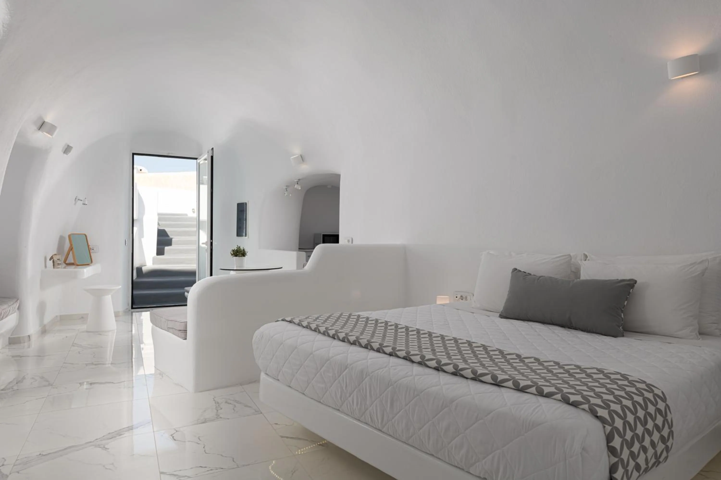 Bed in White Concept Caves