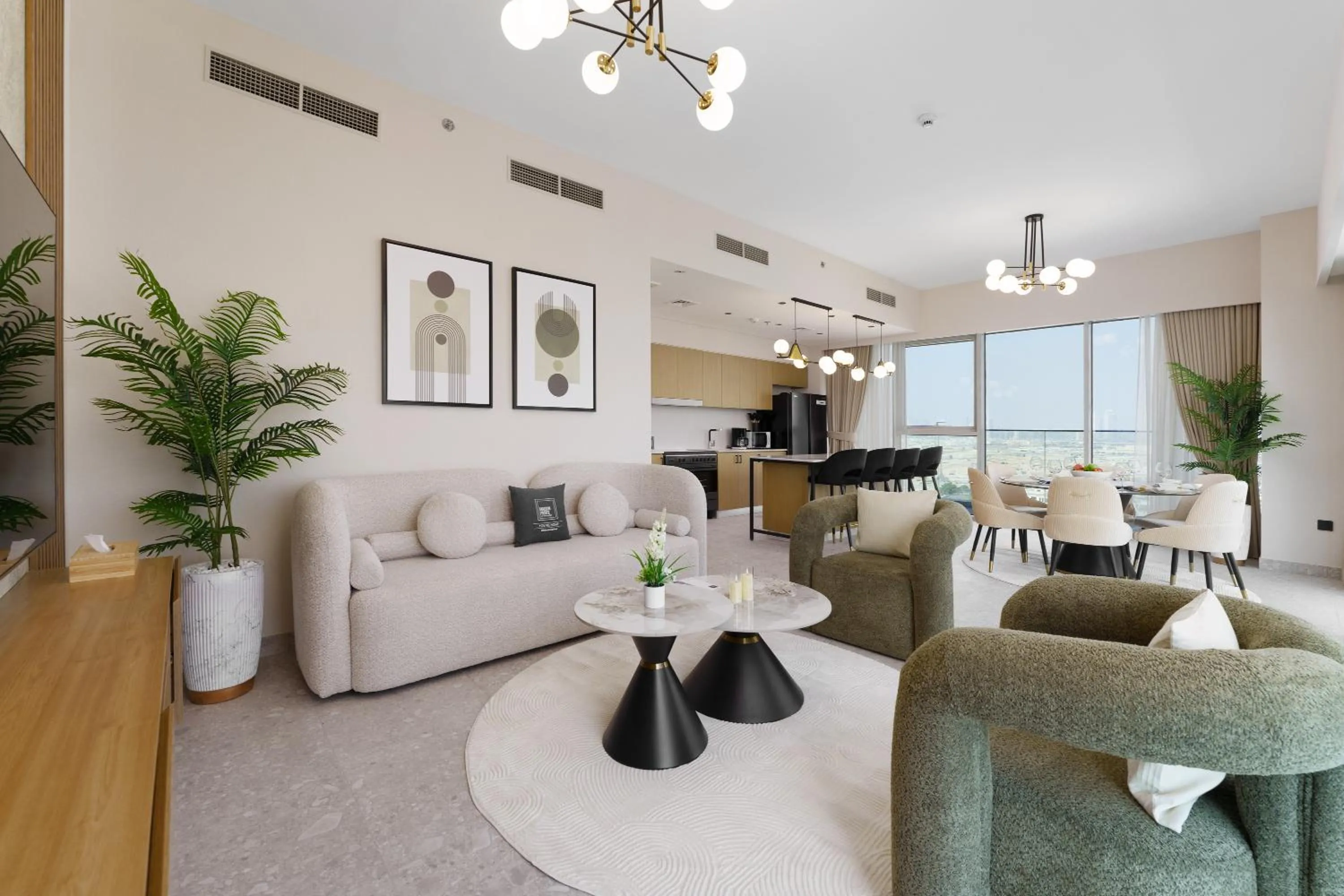 Living room in Maison Privee - Tranquil Living with Golf Course Vws in Dubai Hills