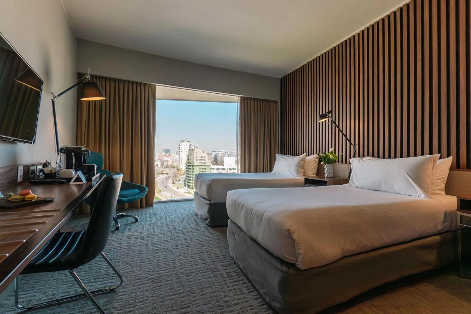 Bedroom, Bed in DoubleTree by Hilton Santiago Kennedy, Chile