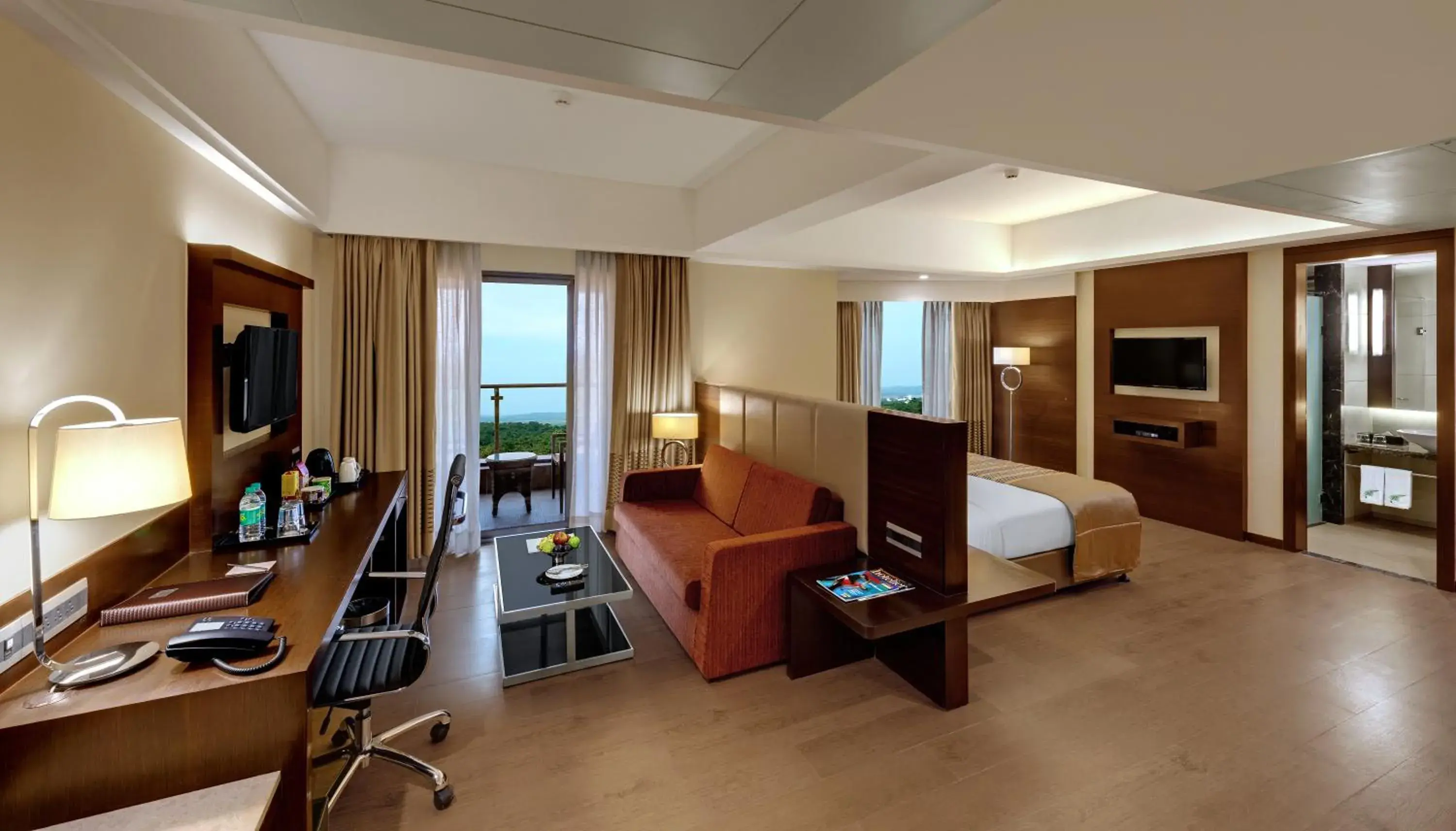 TV and multimedia, Bed in The Fern Kadamba Hotel And Spa TV and multimedia, Bed in The Fern Kadamba Hotel And Spa