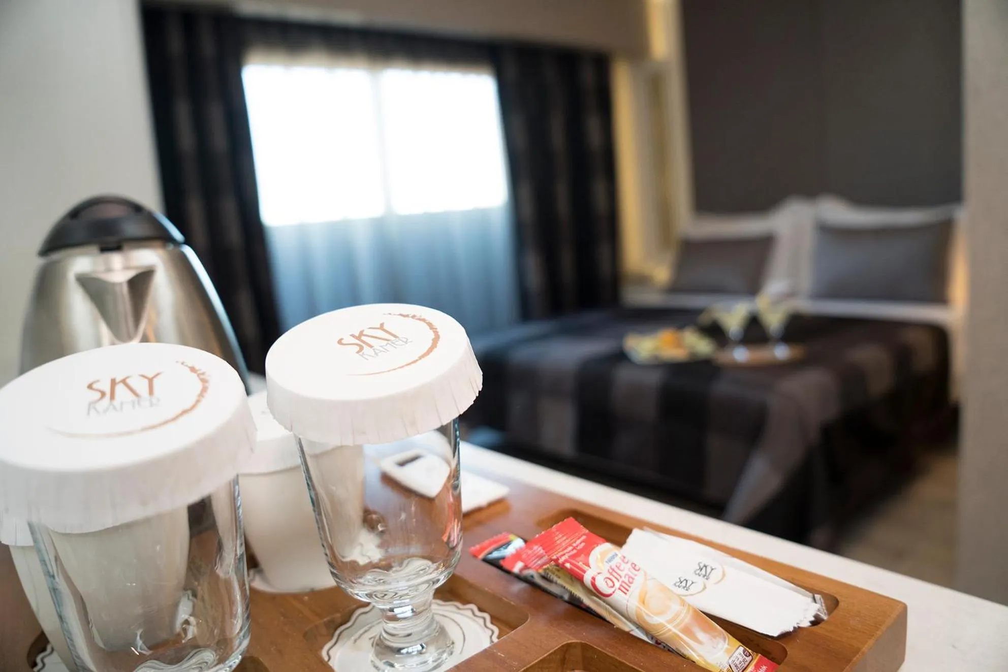Coffee/tea facilities, Bed in Sky Kamer Hotel Antalya