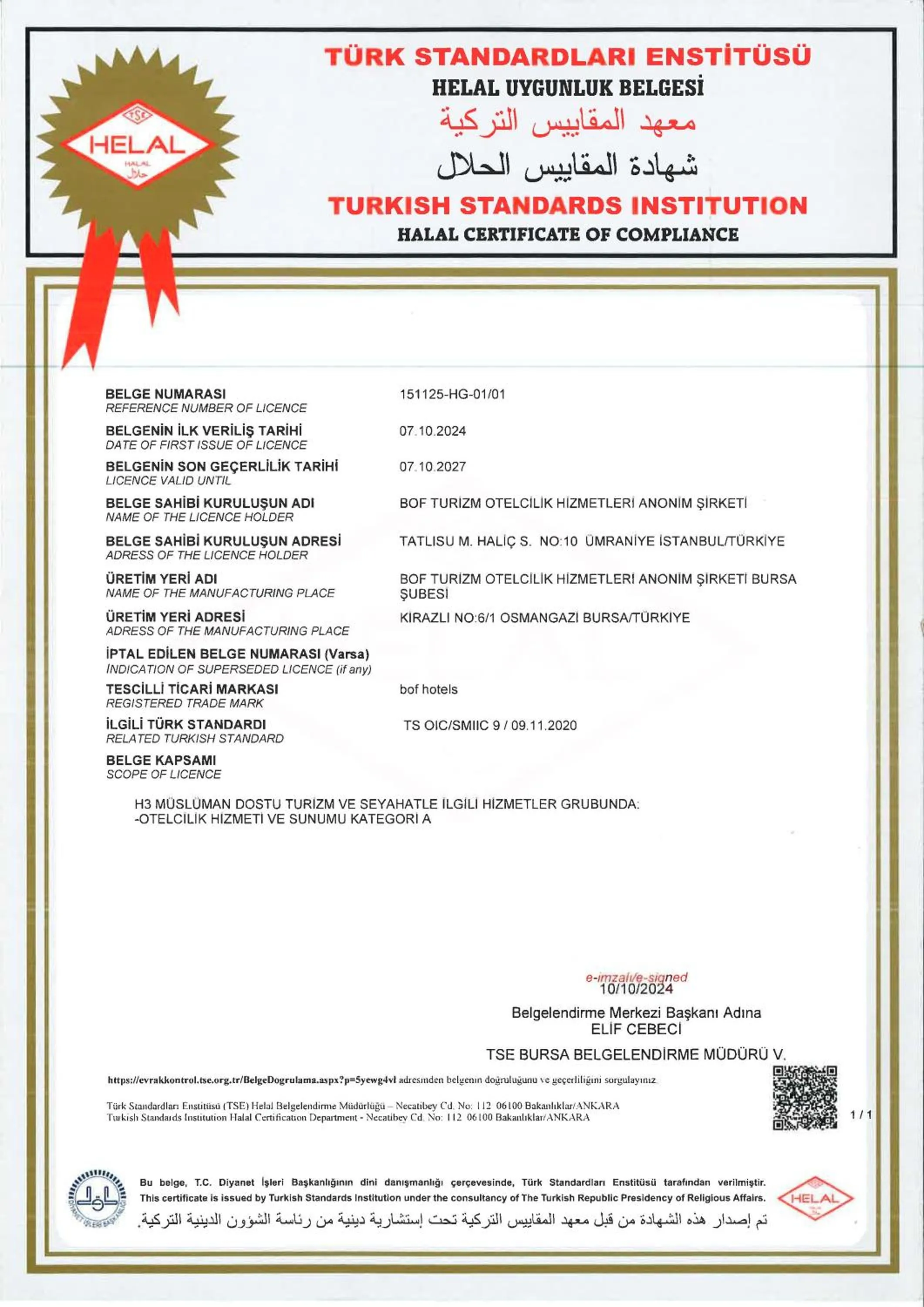 Logo/Certificate/Sign in Bof Hotels Uludağ Ski&Luxury Resort All Inclusive