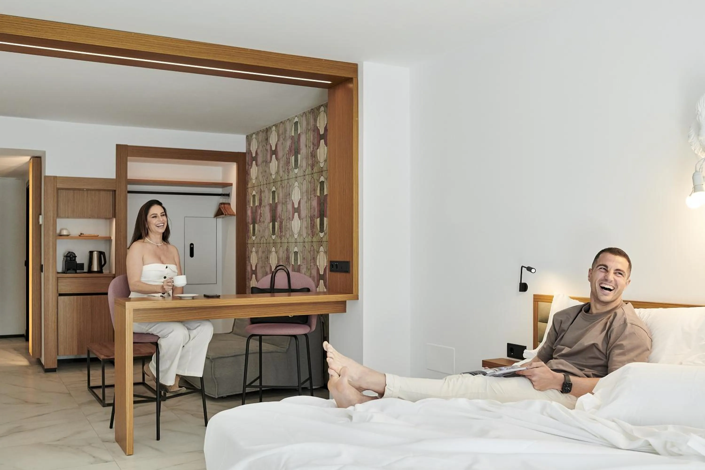 People, Bed in Stic Urban Hotel & SPA