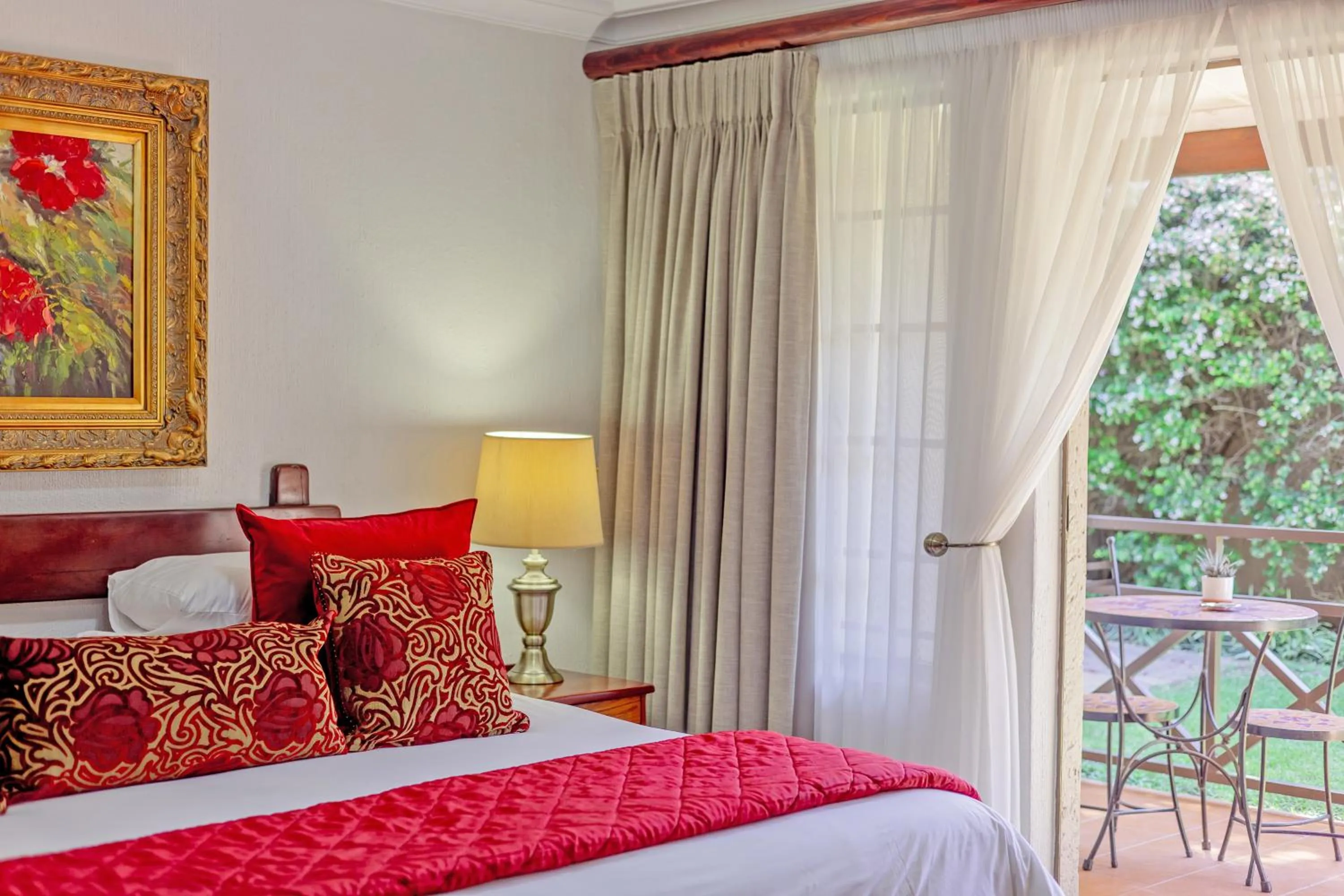 Decorative detail, Bed in Afrique Boutique Hotel O.R. Tambo