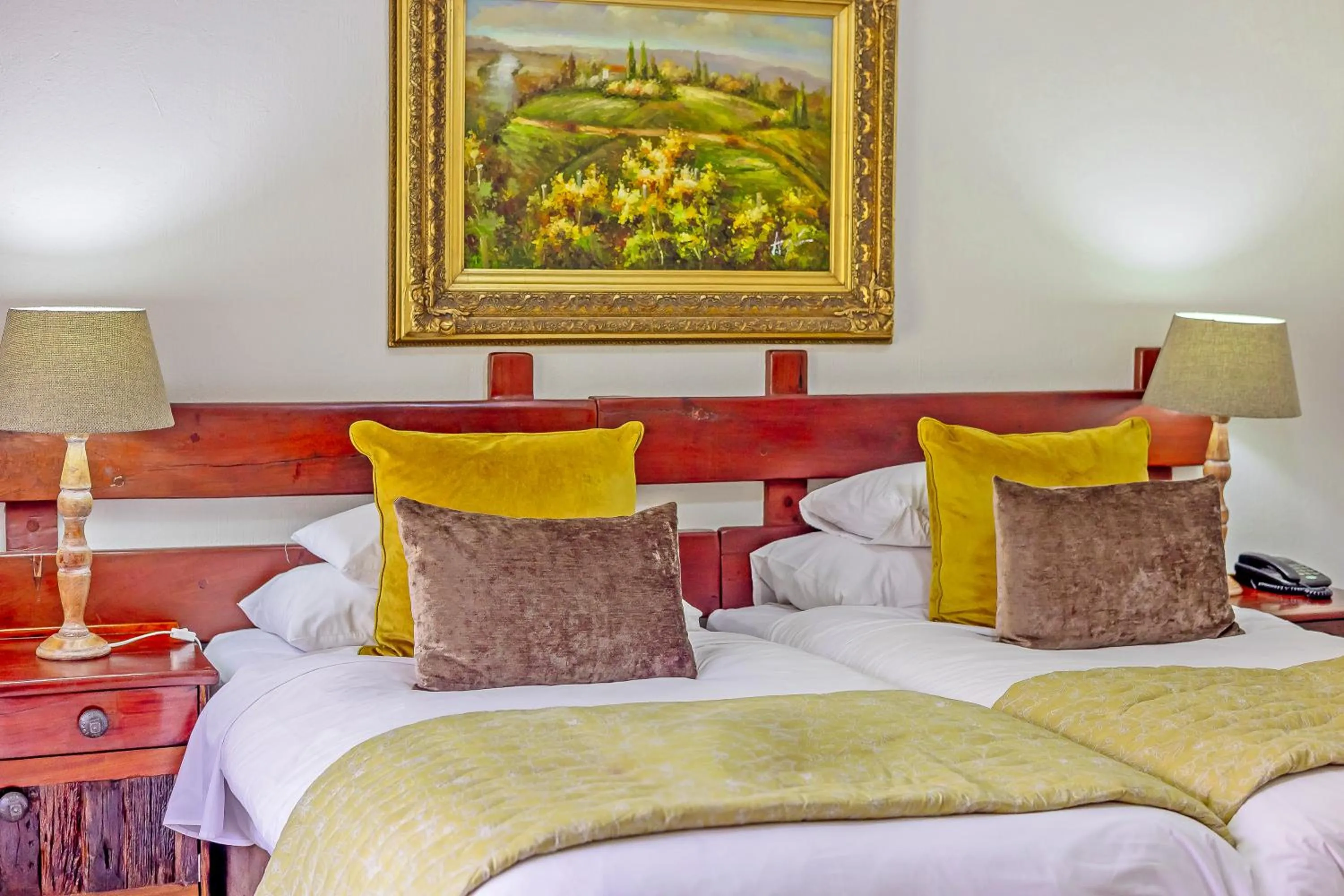 Decorative detail, Bed in Afrique Boutique Hotel O.R. Tambo