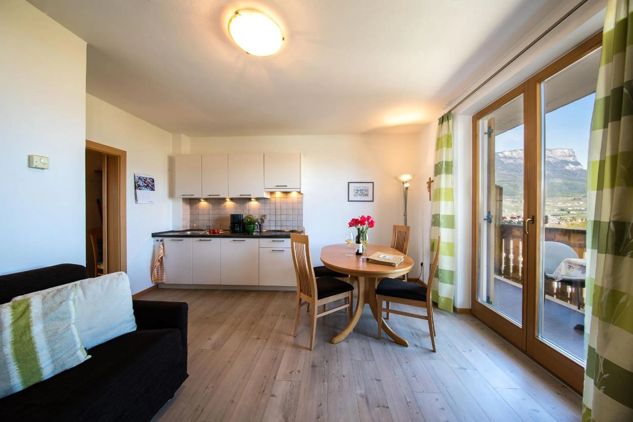 Kitchen or kitchenette, Bed in Appartements Weisshauserhof