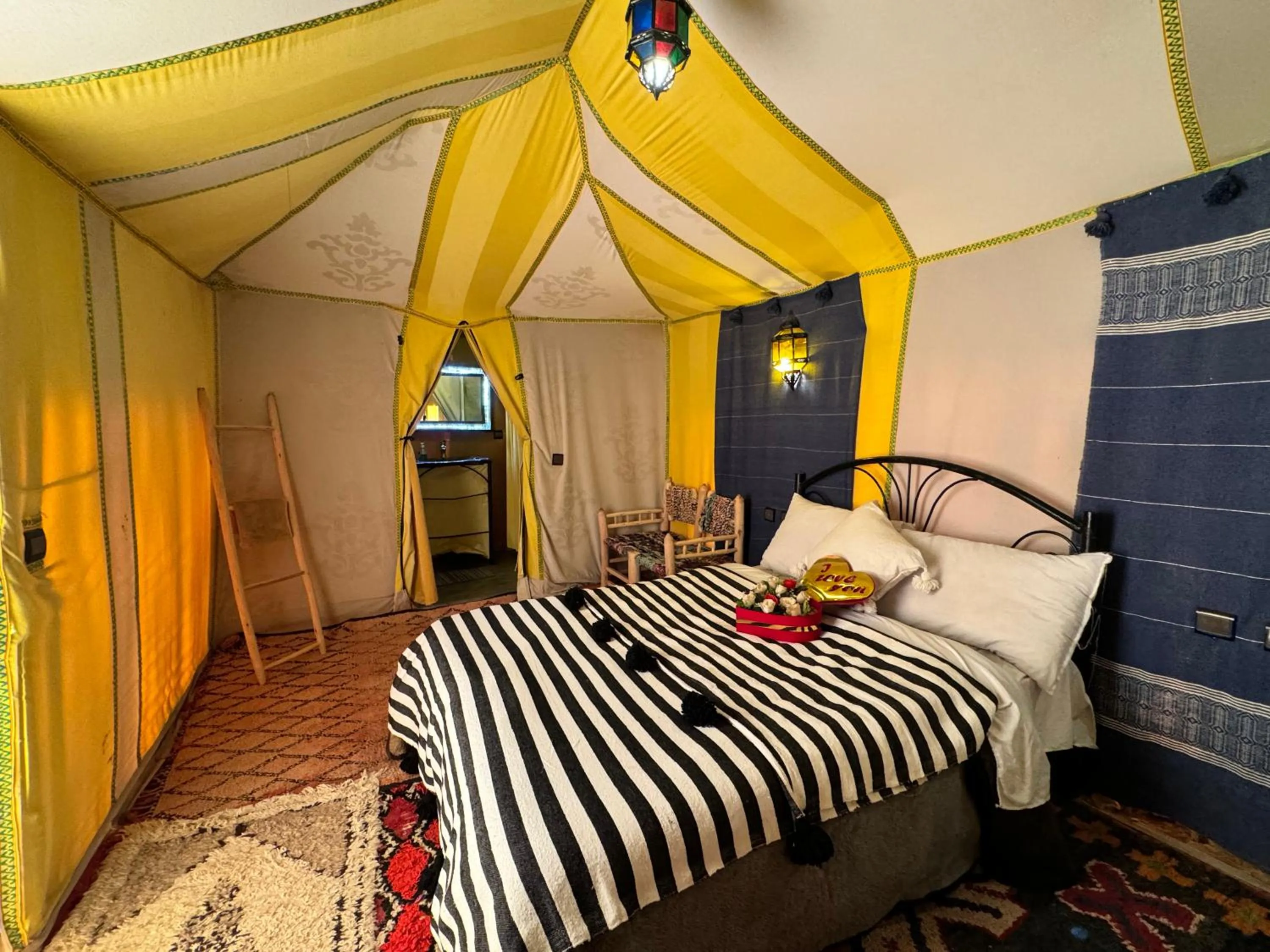 Bed in Merzouga Luxury Camp