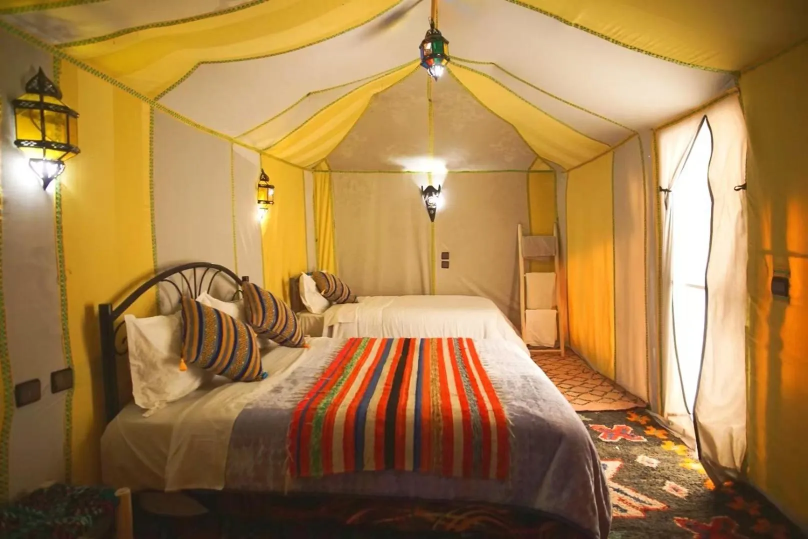 Bed in Merzouga Luxury Camp