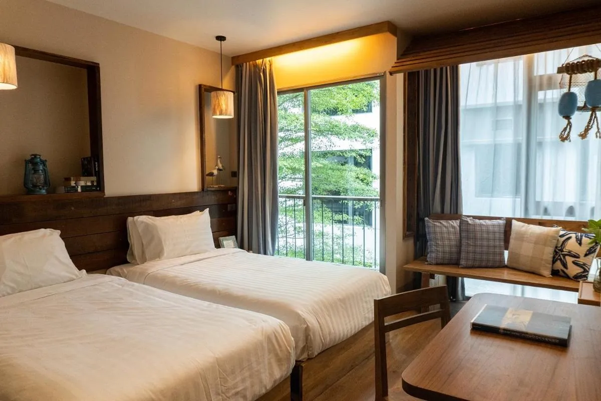 Bedroom, Bed in Tints of Blue Hotel