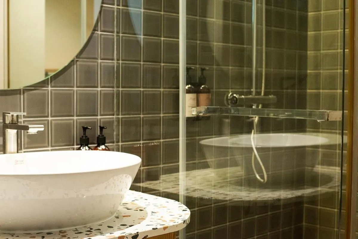Bathroom in Tints of Blue Hotel