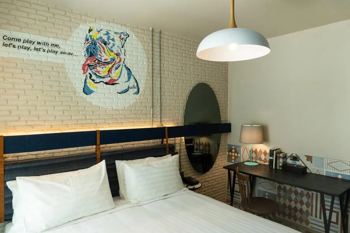 Bedroom, Bed in Tints of Blue Hotel