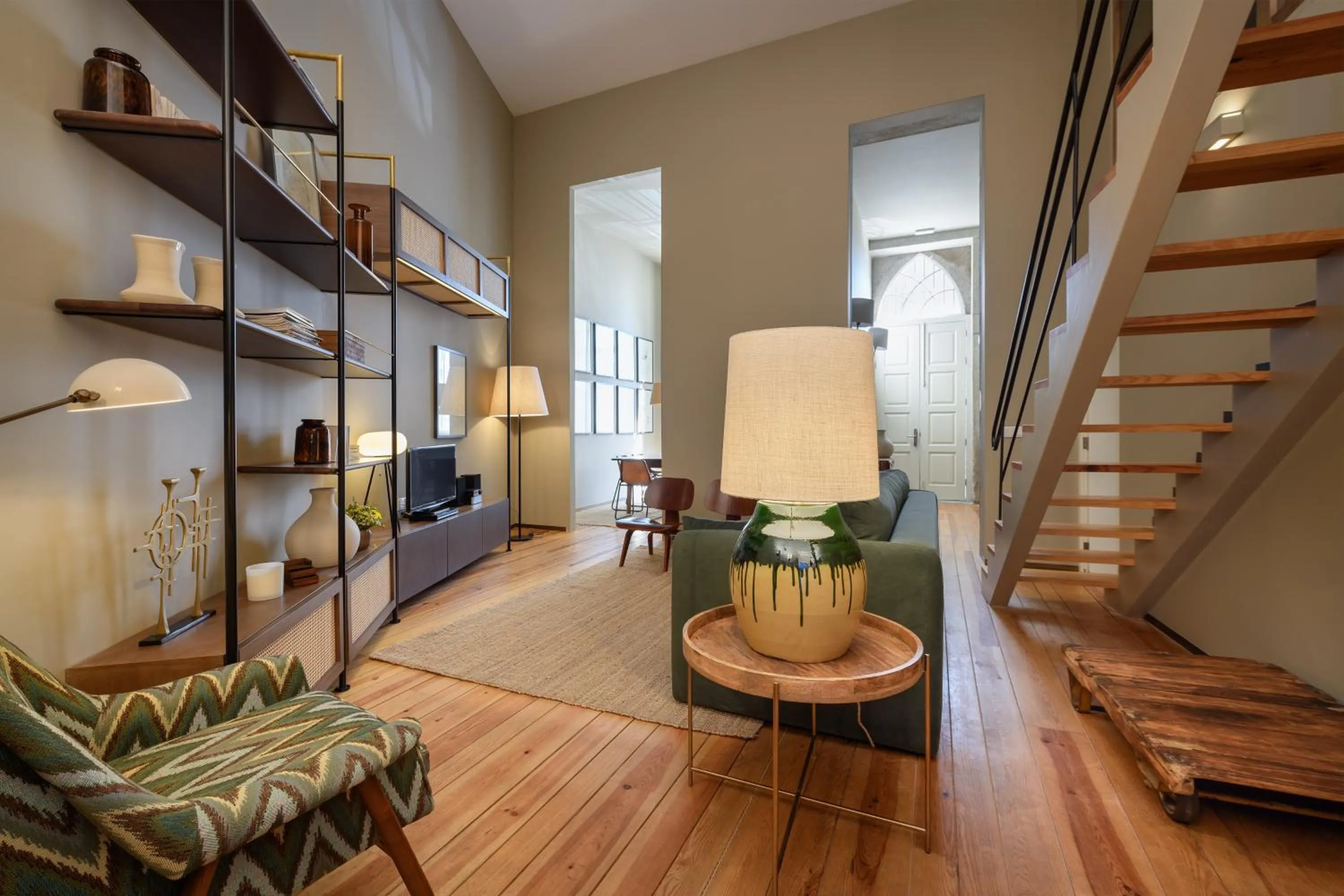 Living room in Condes de Azevedo Palace Apartments