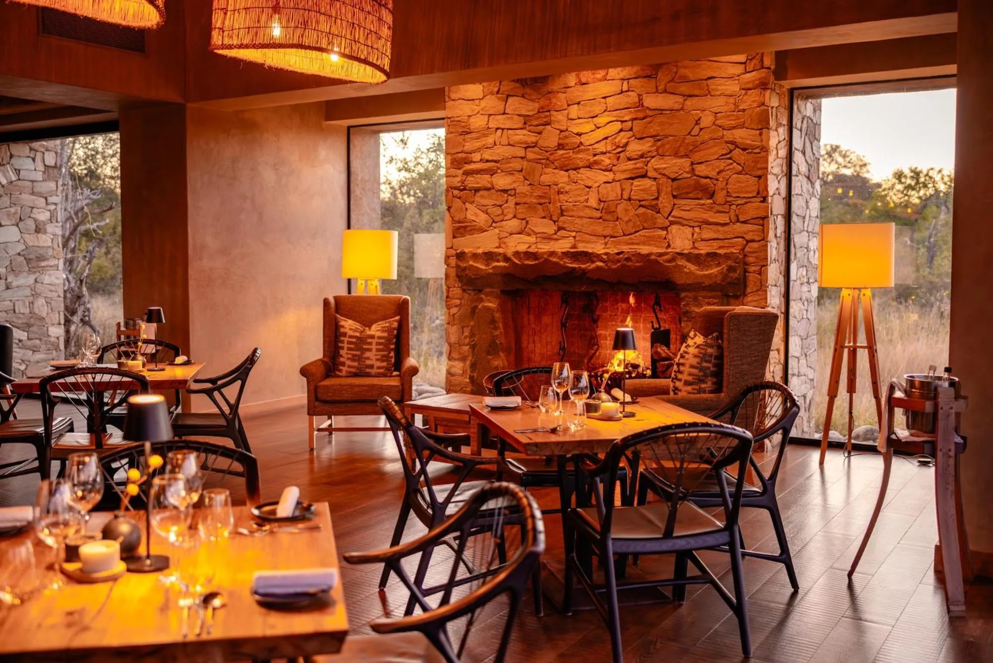 Dining area in Kapama River Lodge
