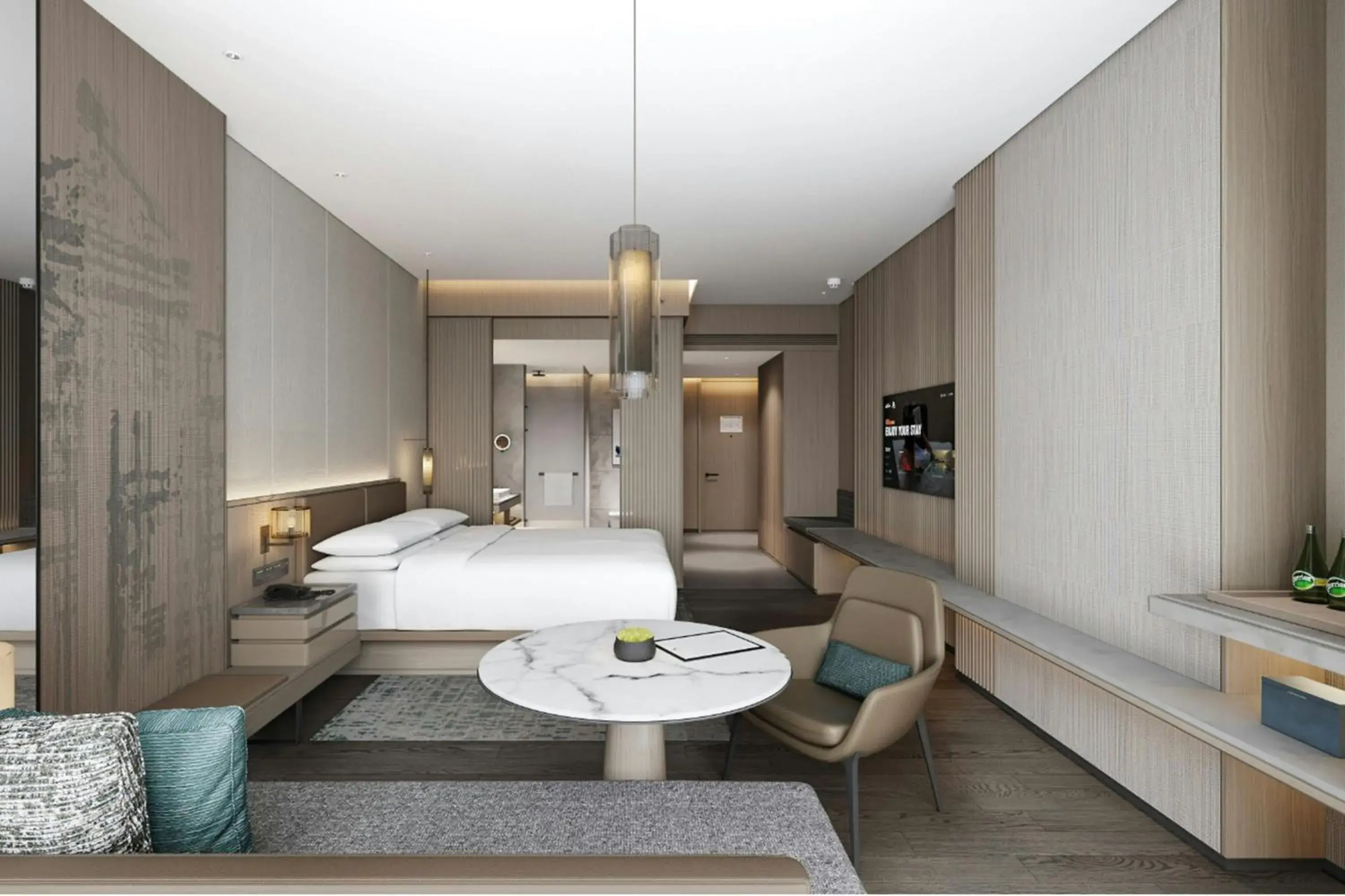 Standard King Room with City View in Huzhou Marriott Hotel Nanxun Standard King Room with City View in Huzhou Marriott Hotel Nanxun