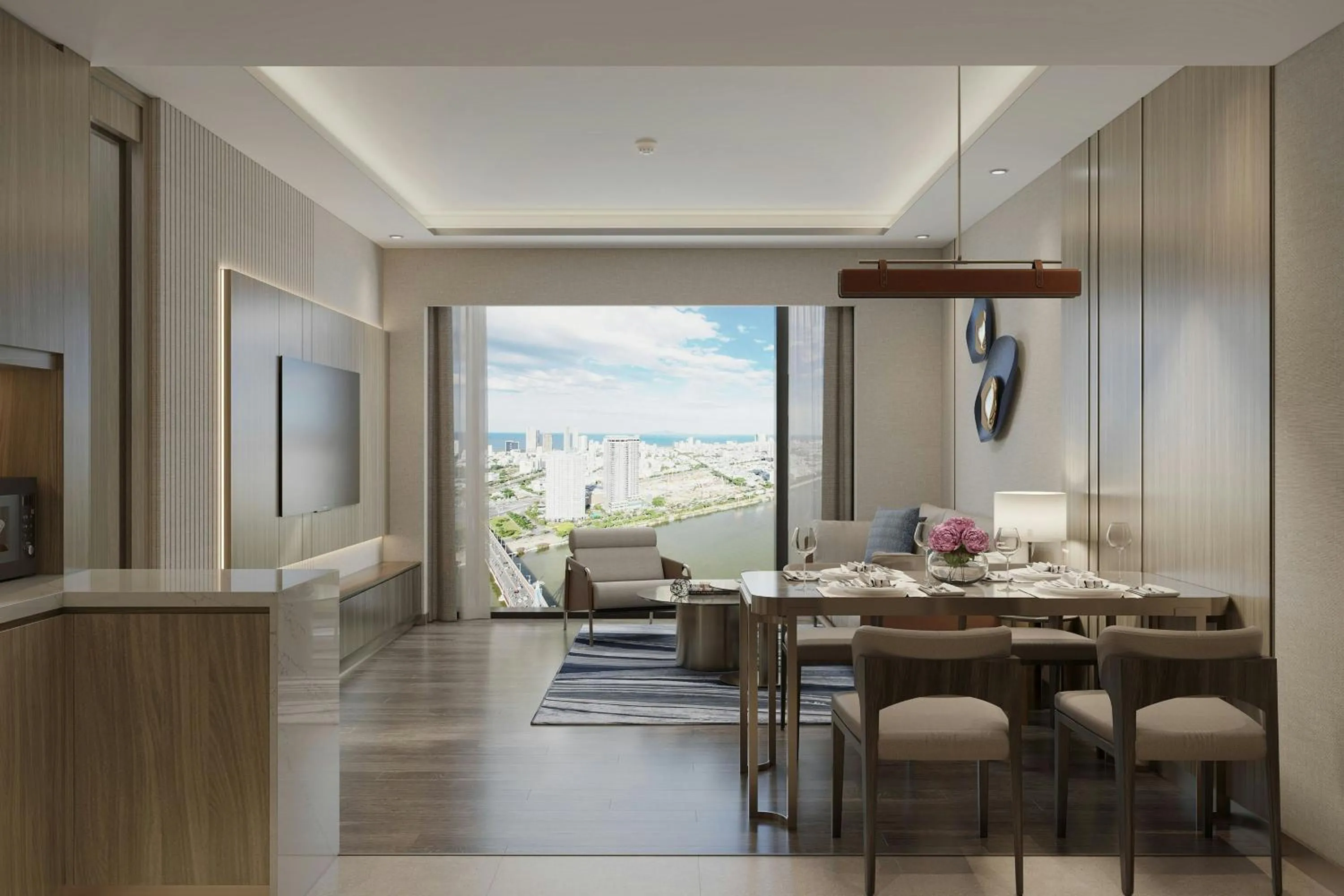 Living room in Marriott Executive Apartments Danang, Han River