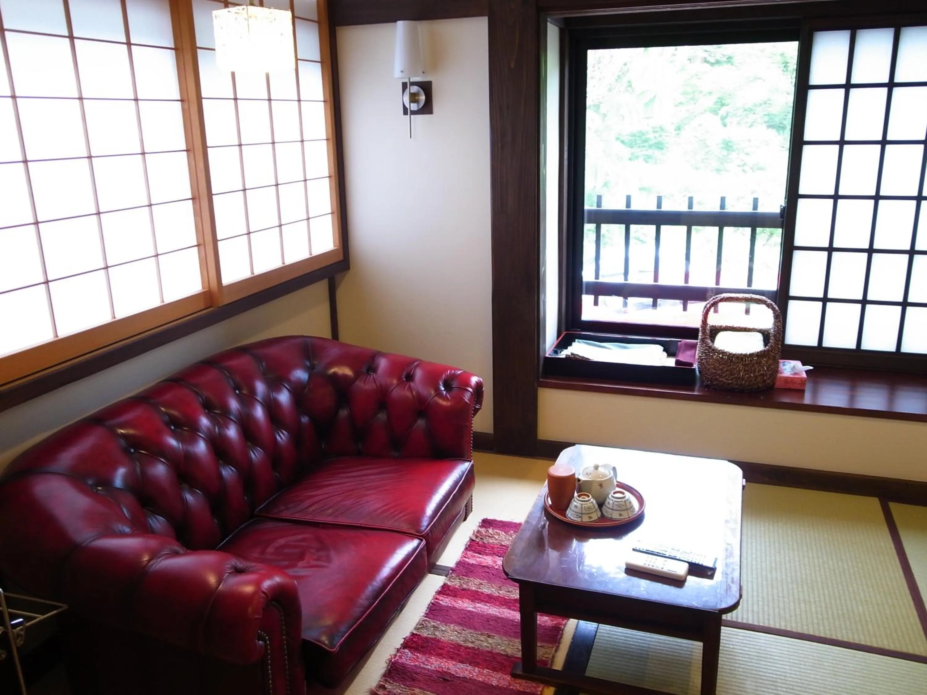 Seating area in Minshuku Takizawa