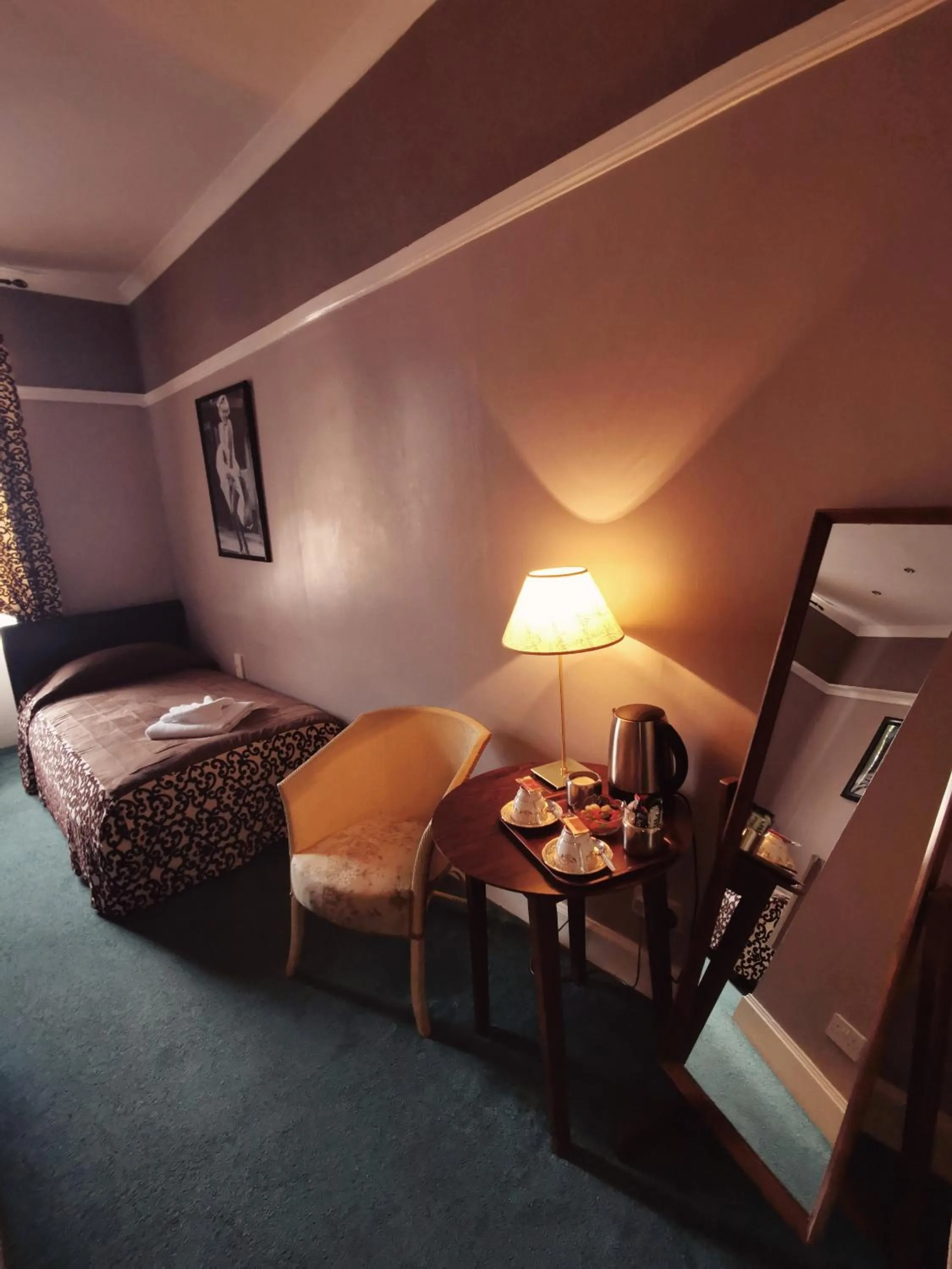 Communal lounge/ TV room, Bed in Victoria Hotel