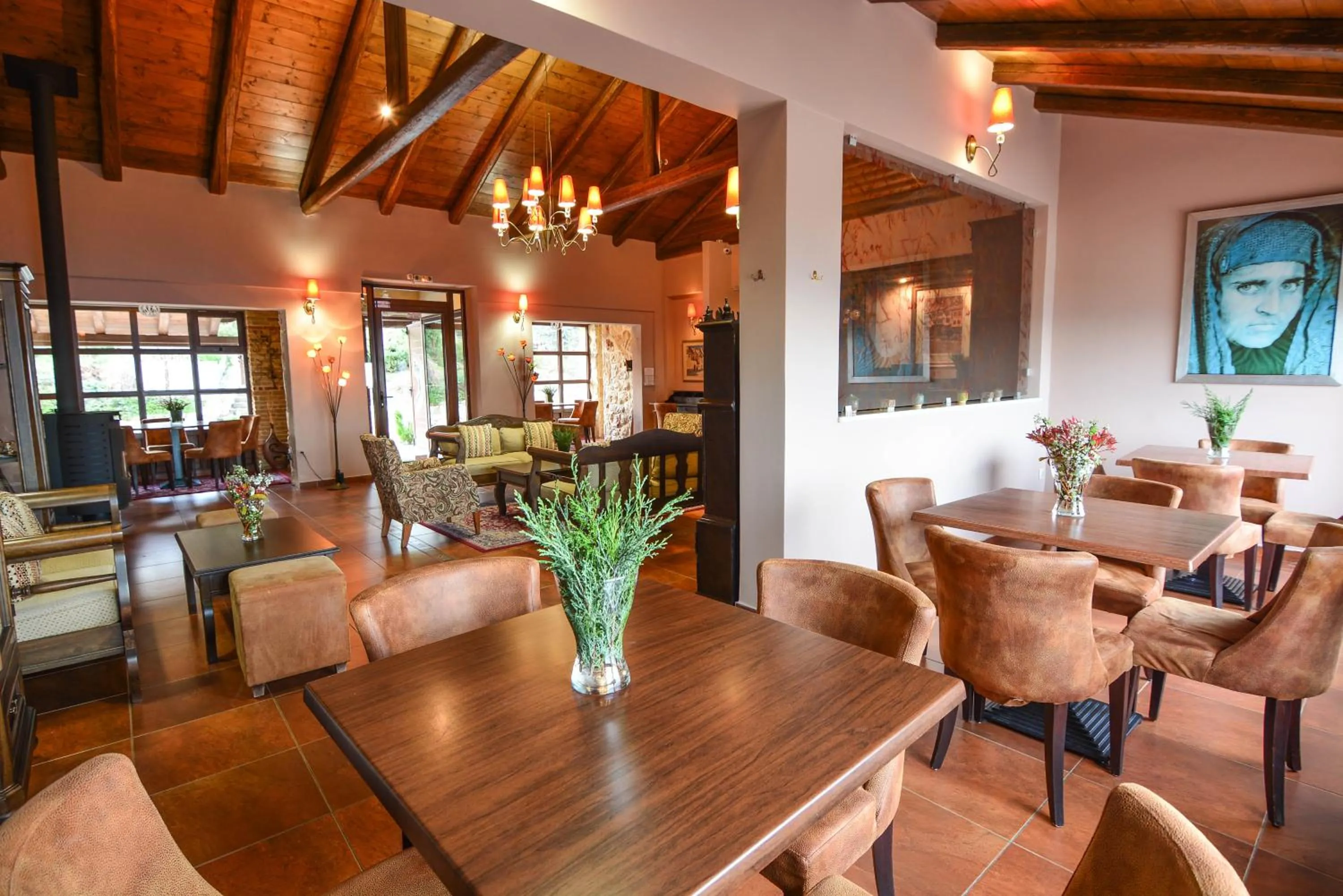 Seating area in Hotel Iliovasilema