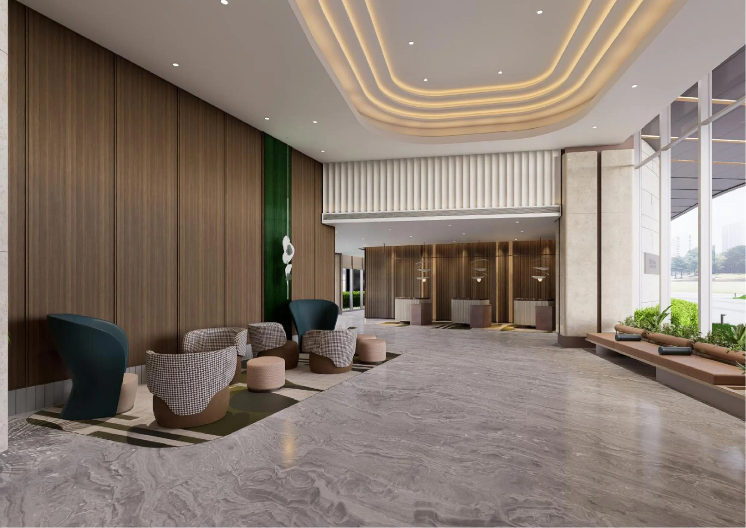 Lobby or reception in Hilton Garden Inn Huangshi Dinosaur Wonderland