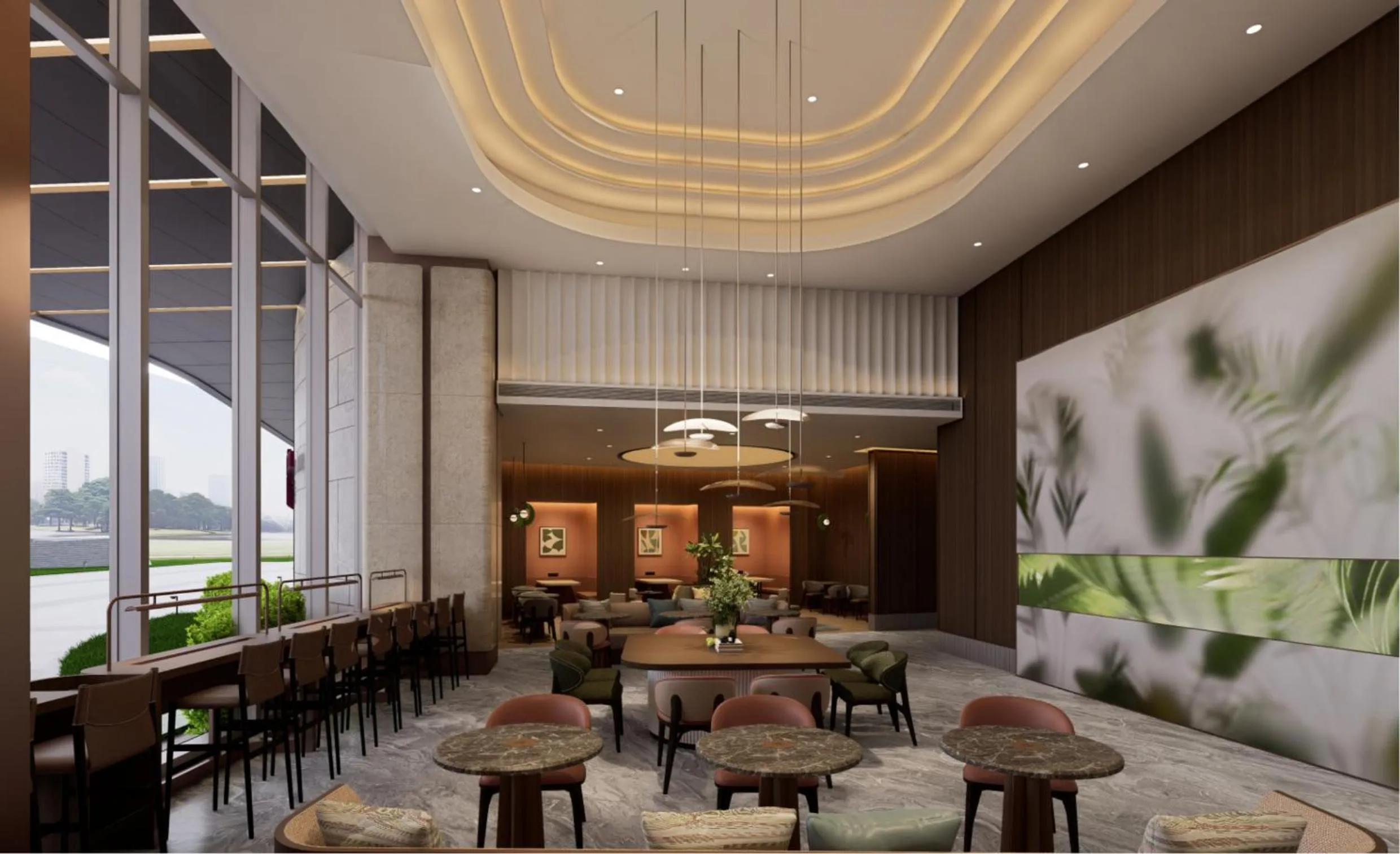 Seating area in Hilton Garden Inn Huangshi Dinosaur Wonderland