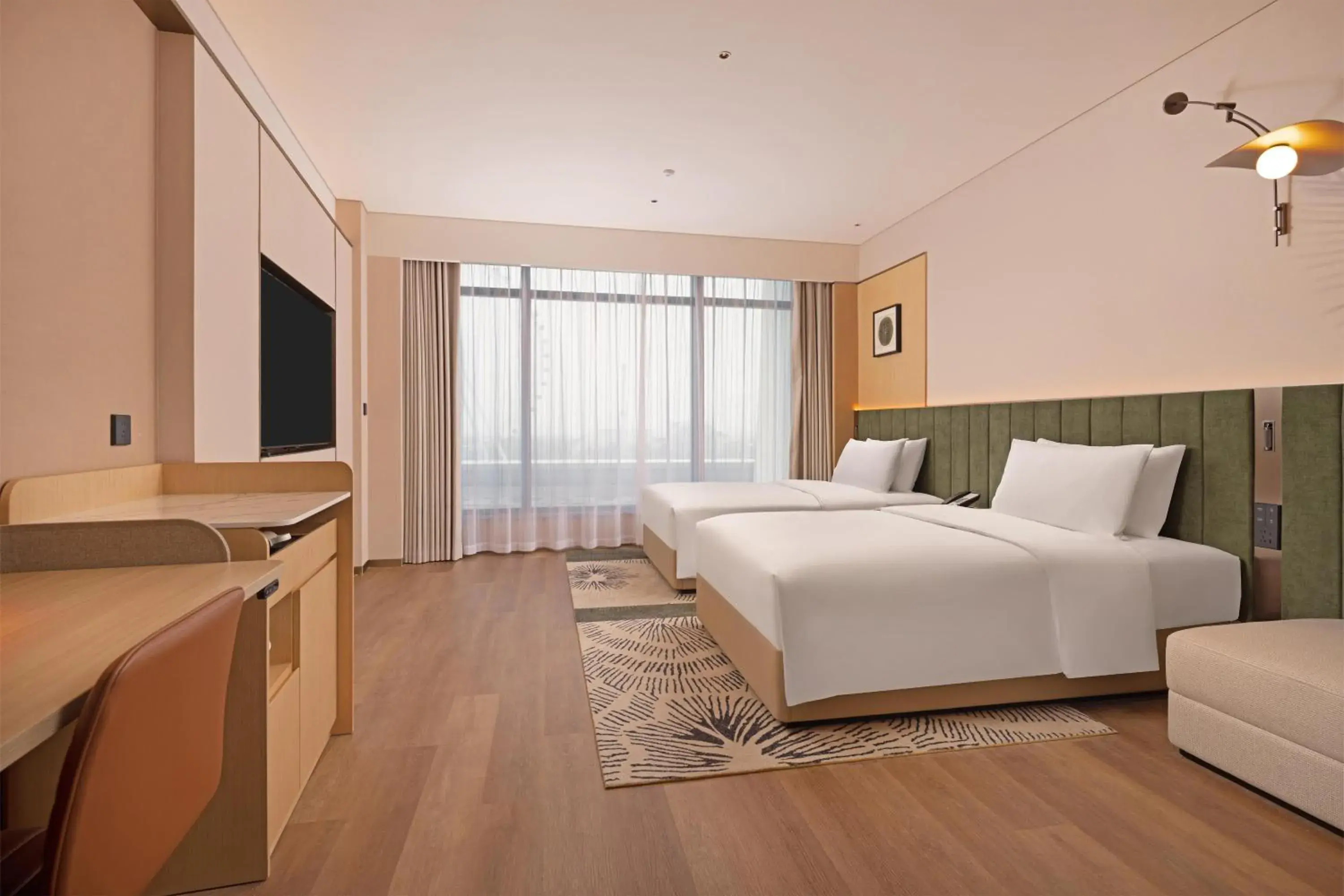 Twin Guest Room in Hilton Garden Inn Huangshi Dinosaur Wonderland Twin Guest Room in Hilton Garden Inn Huangshi Dinosaur Wonderland