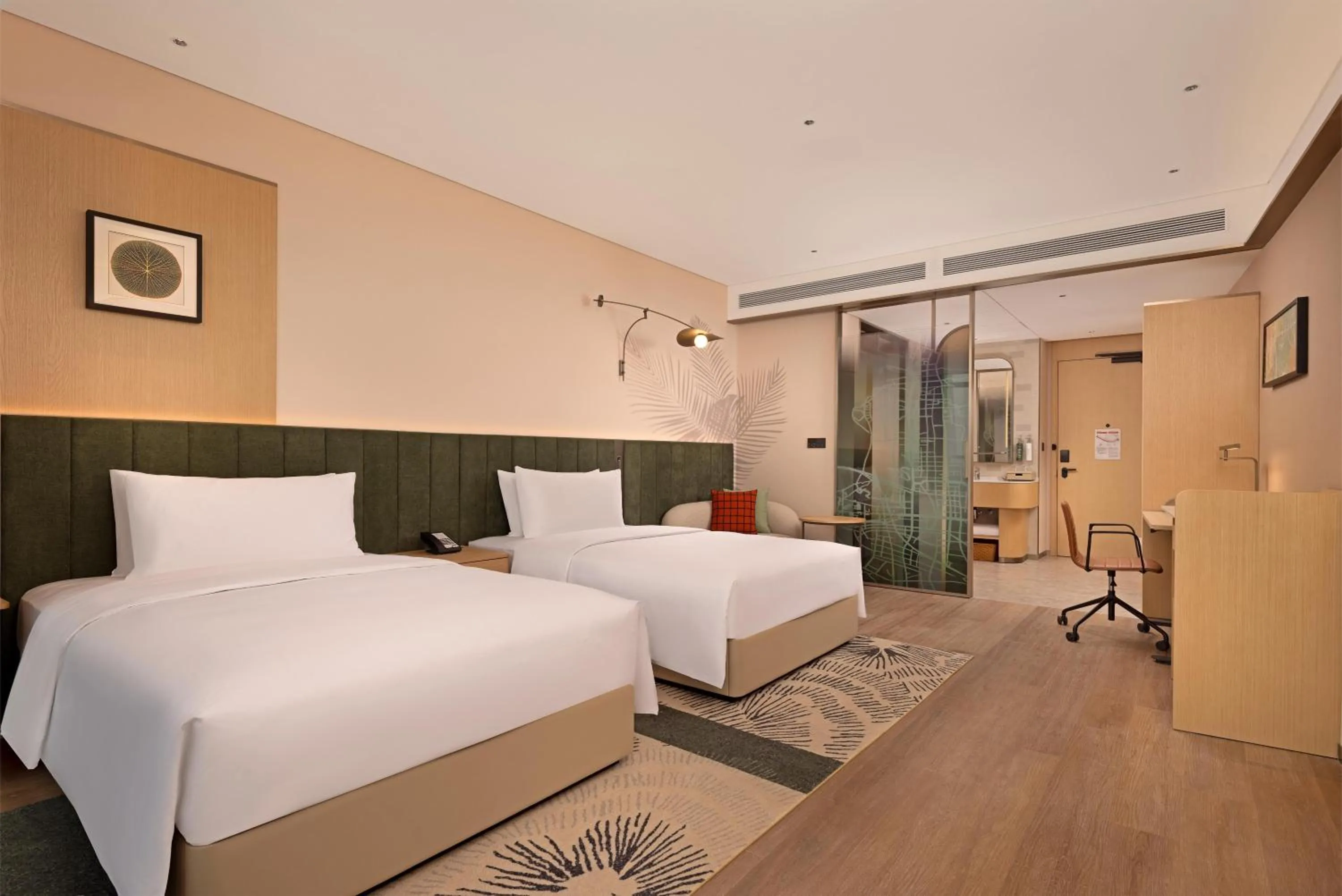 Bed in Hilton Garden Inn Huangshi Dinosaur Wonderland