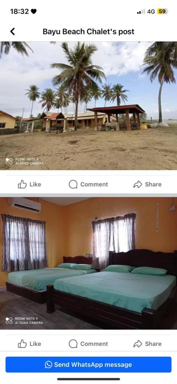 Bed in Bayu Beach Chalet PCB