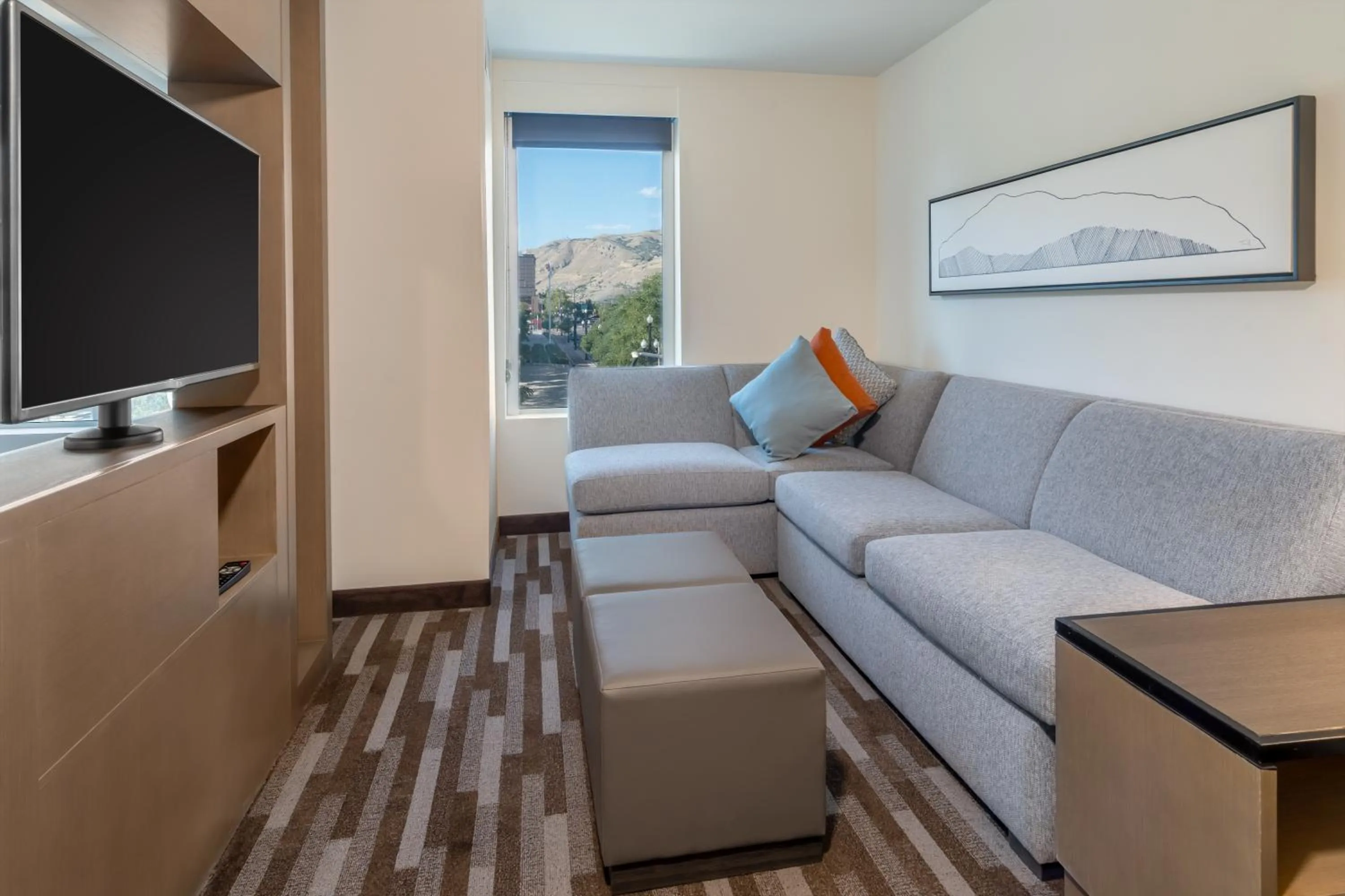 Living room in Hyatt House Salt Lake City Downtown