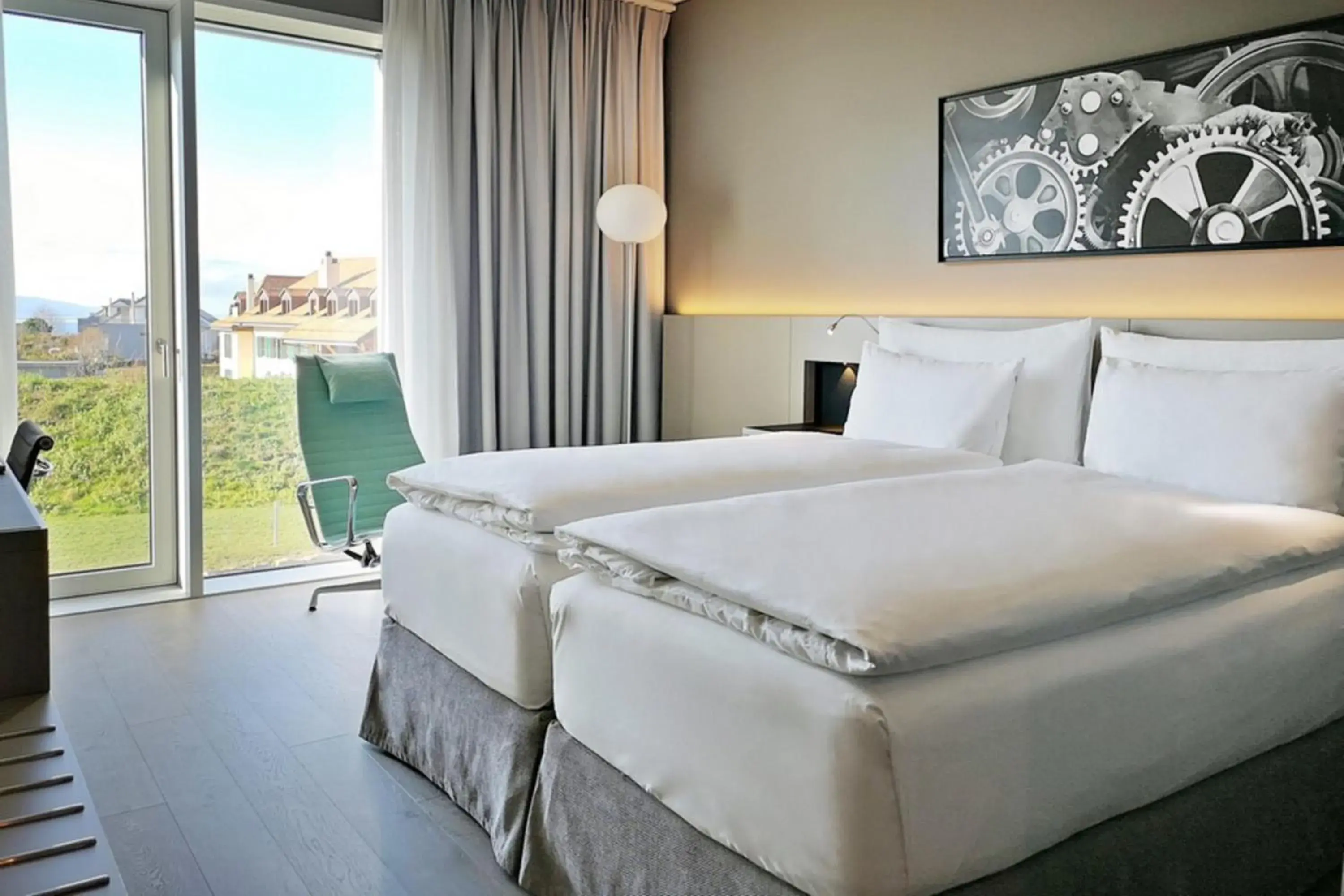 Deluxe Twin Room with Garden View in Modern Times Hotel, Vevey, A Tribute Portfolio Hotel Deluxe Twin Room with Garden View in Modern Times Hotel, Vevey, A Tribute Portfolio Hotel