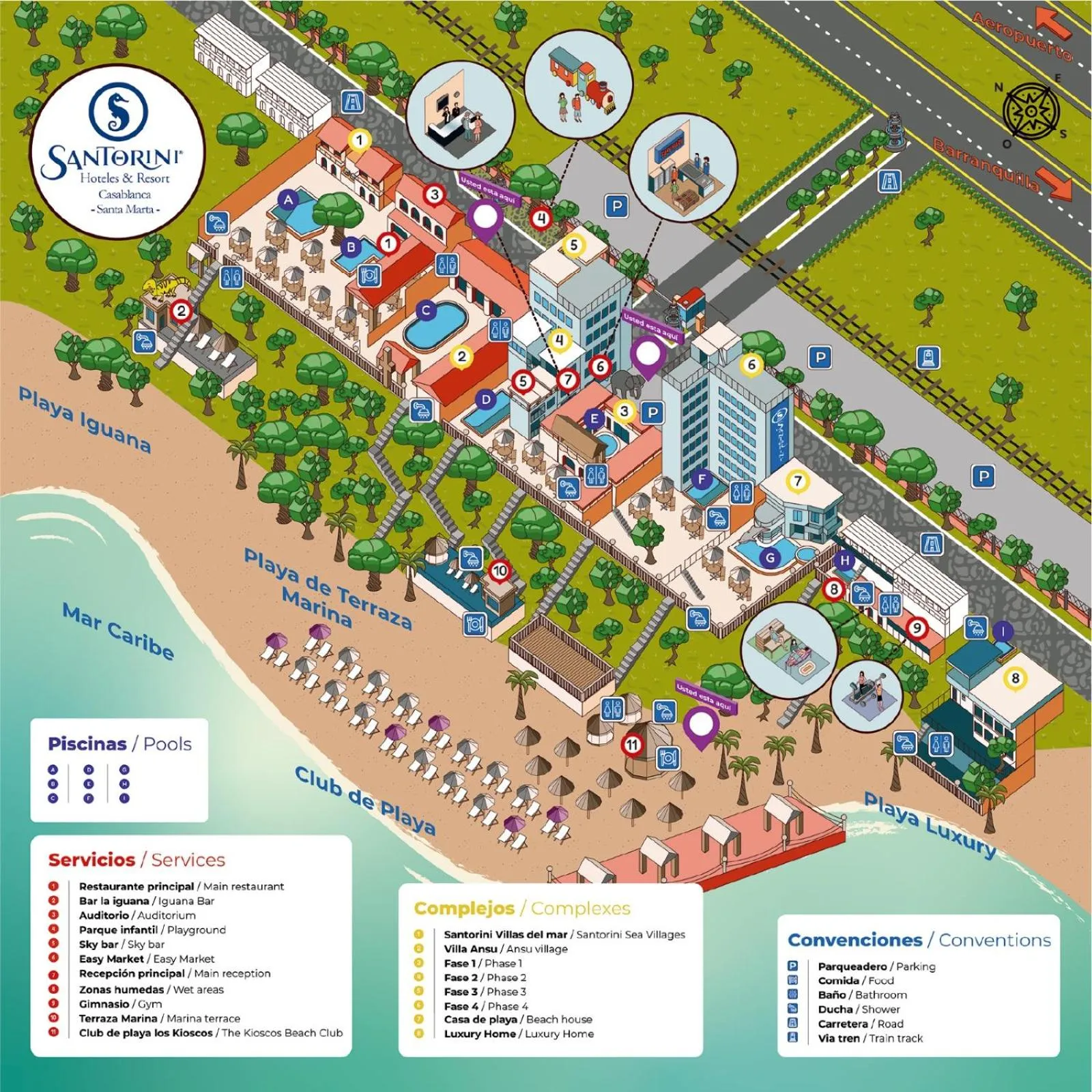 Location in Hotel Santorini Casablanca Resort