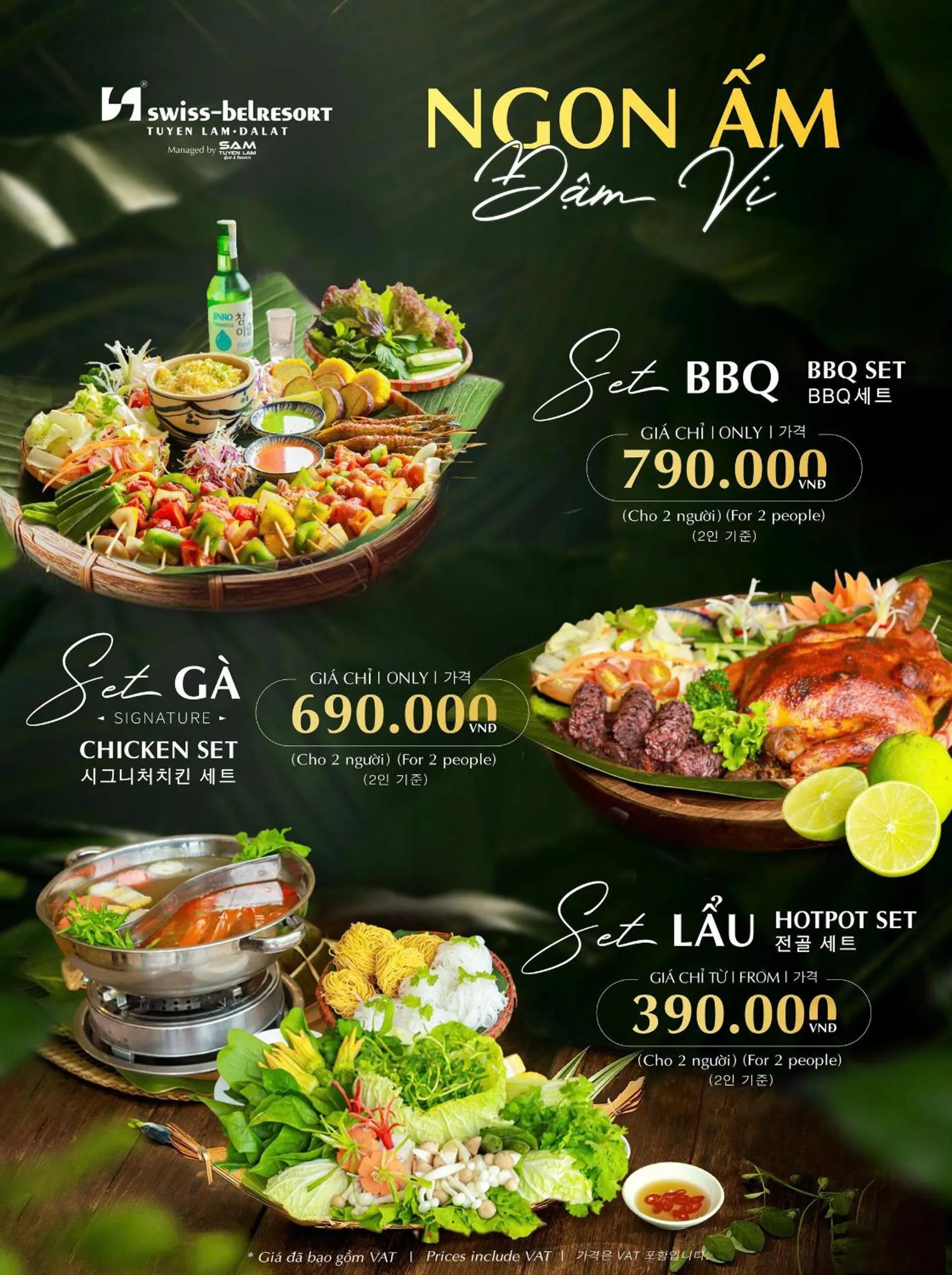 Food and drinks in Swiss-Belresort Tuyen Lam