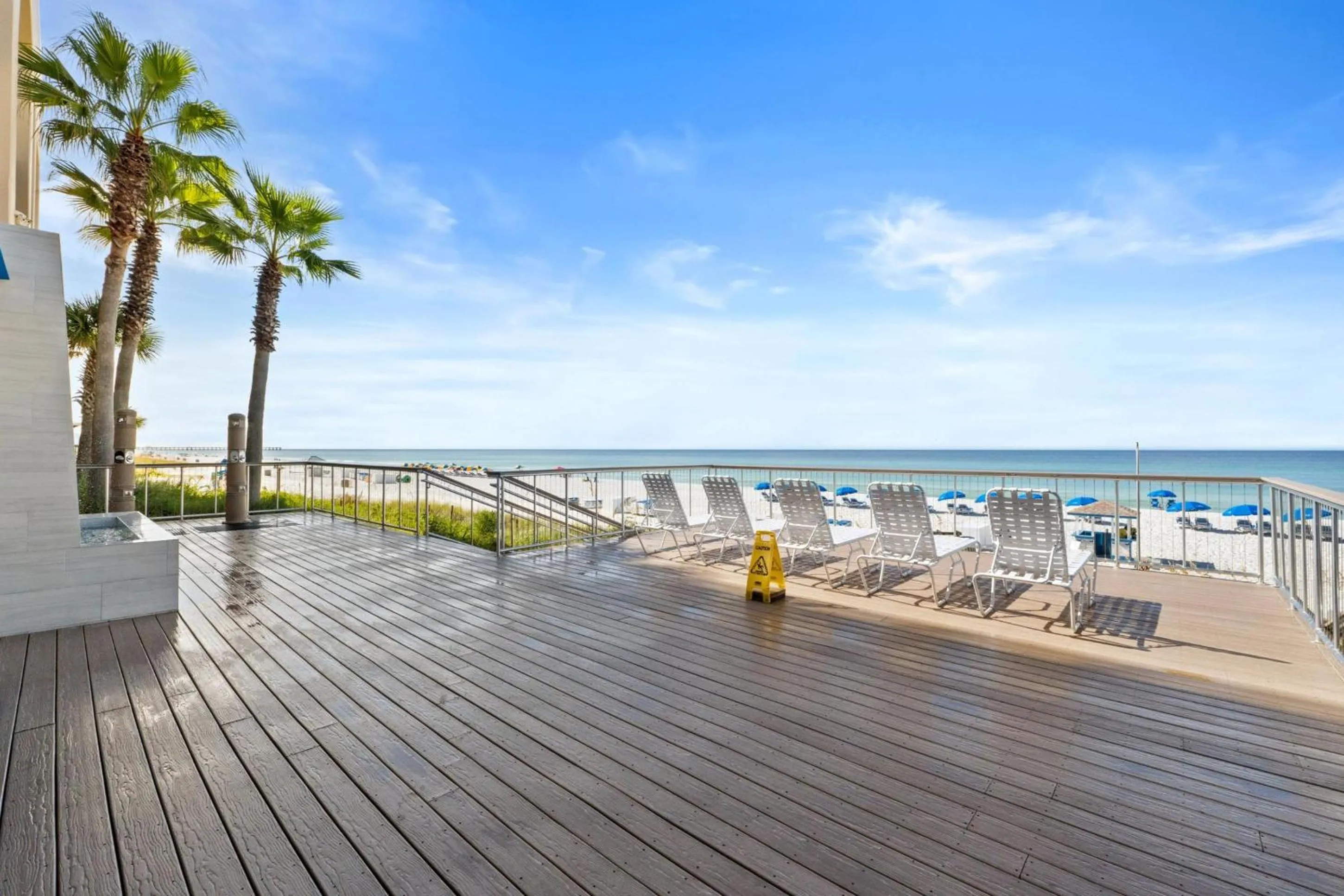 Patio in Palazzo Beach Resort by Panhandle Getaways