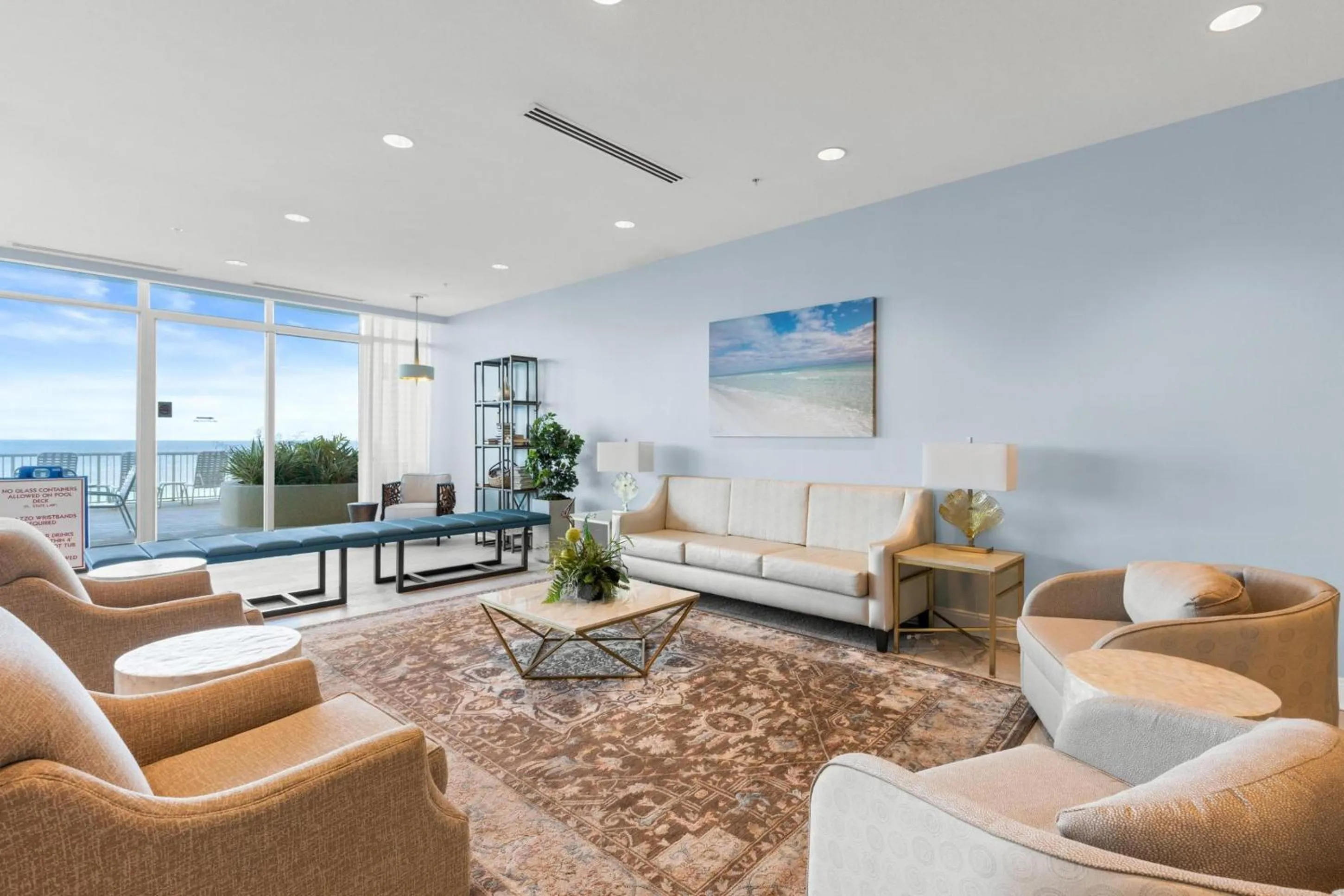 Communal lounge/ TV room in Palazzo Beach Resort by Panhandle Getaways