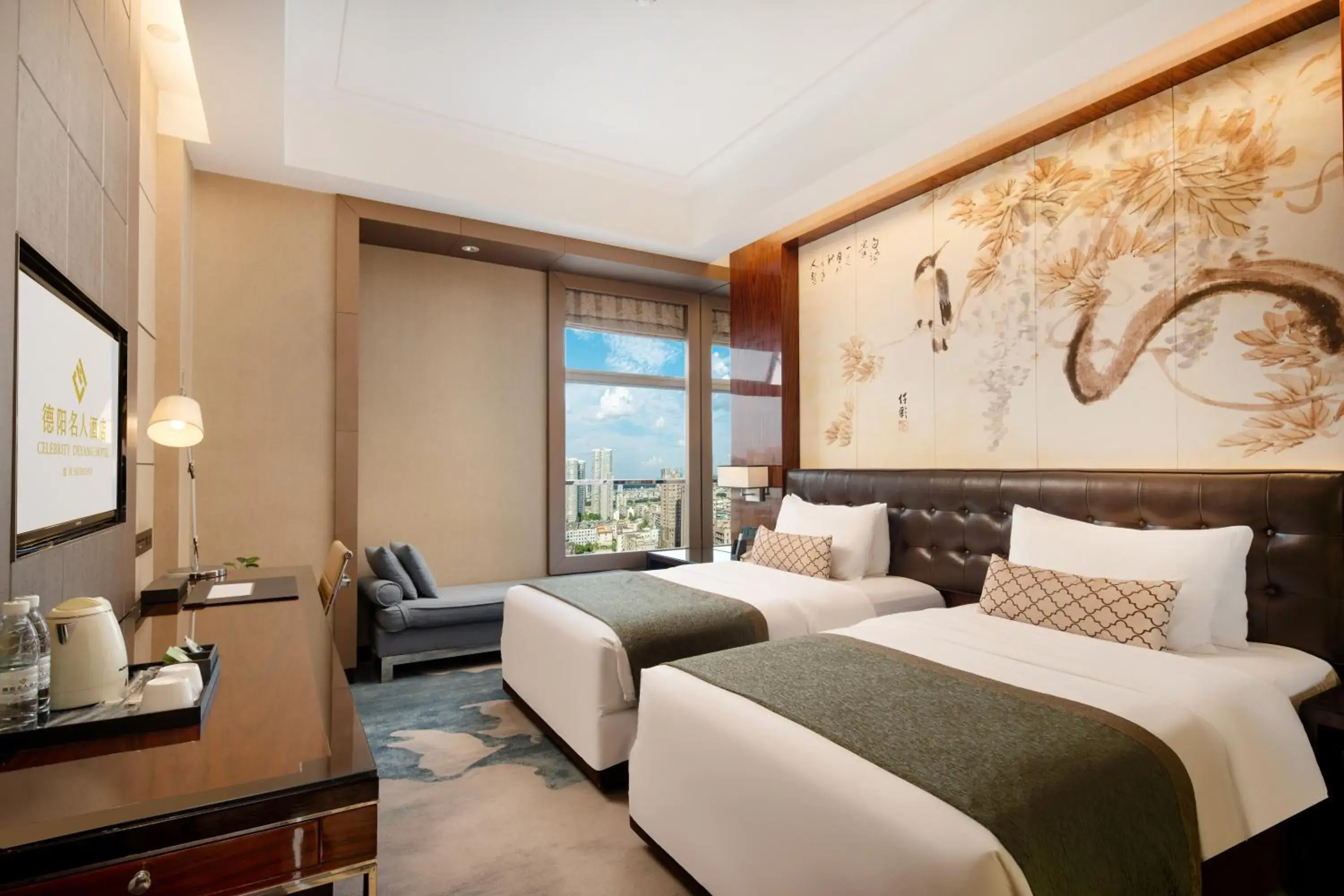 Deluxe Twin Room in Deyang Celebrity Hotel Deluxe Twin Room in Deyang Celebrity Hotel