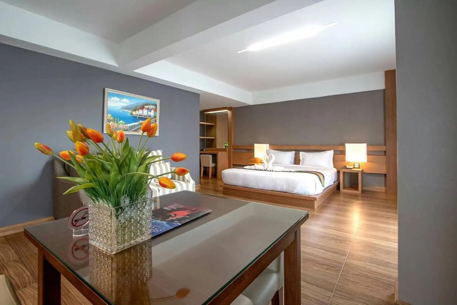 Living room, Bed in Buritel Hotel