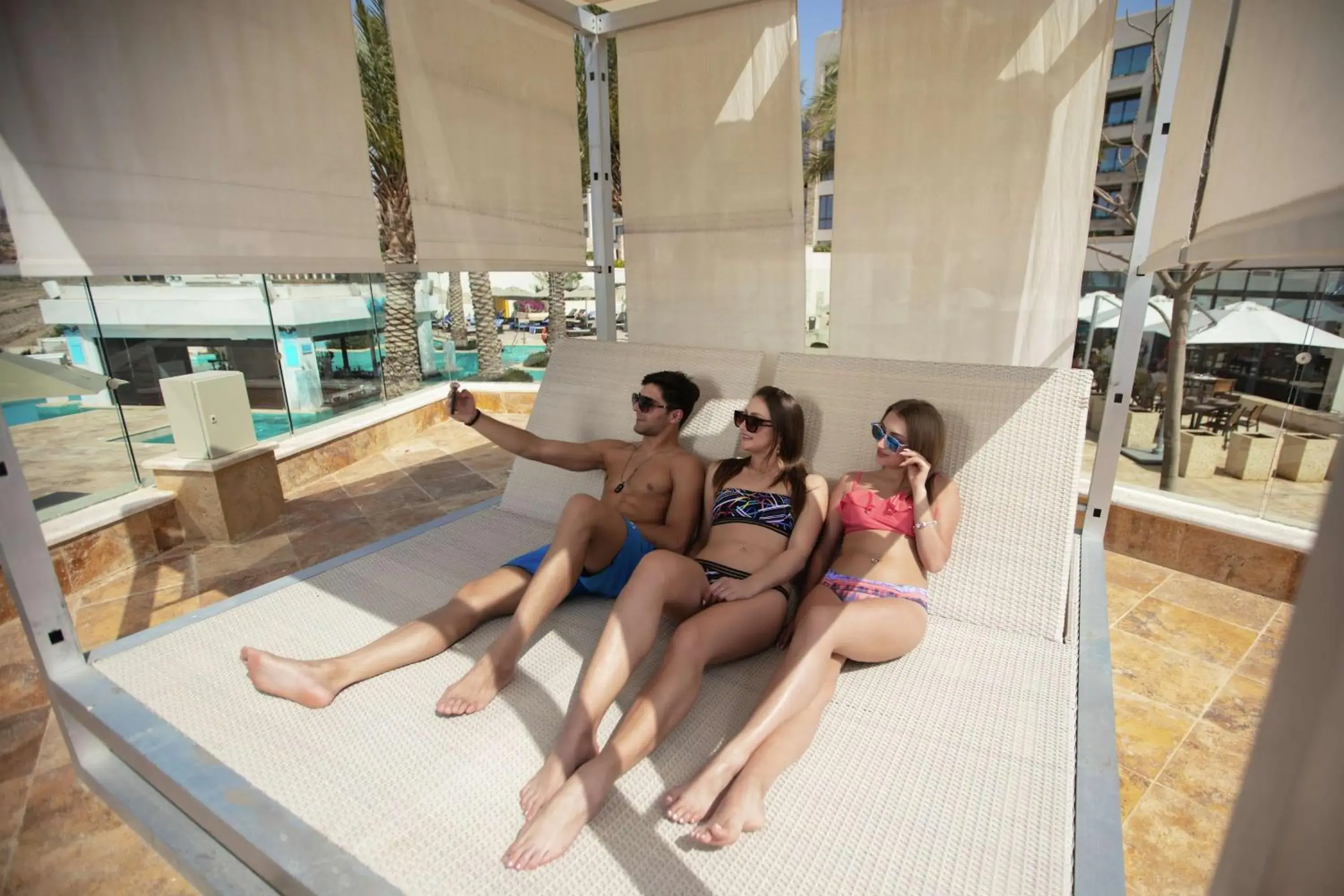 Pool view in Hilton Dead Sea Resort & Spa Pool view in Hilton Dead Sea Resort & Spa