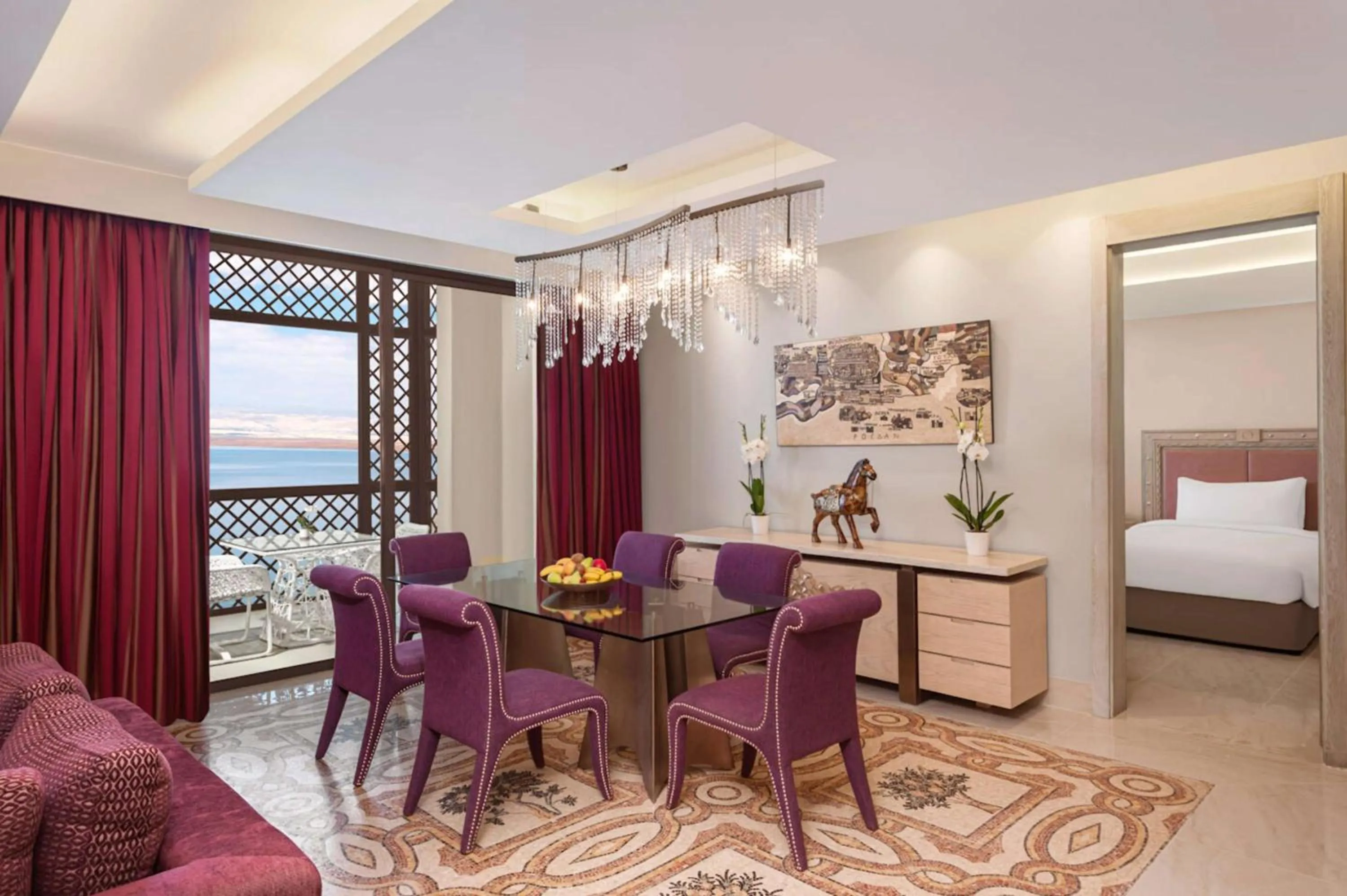 Living room, Bed in Hilton Dead Sea Resort & Spa