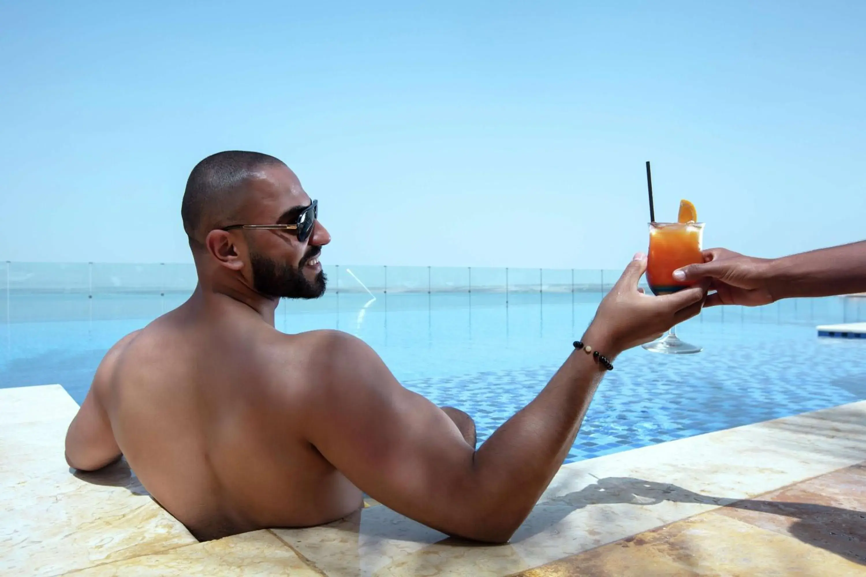 Pool view in Hilton Dead Sea Resort & Spa Pool view in Hilton Dead Sea Resort & Spa