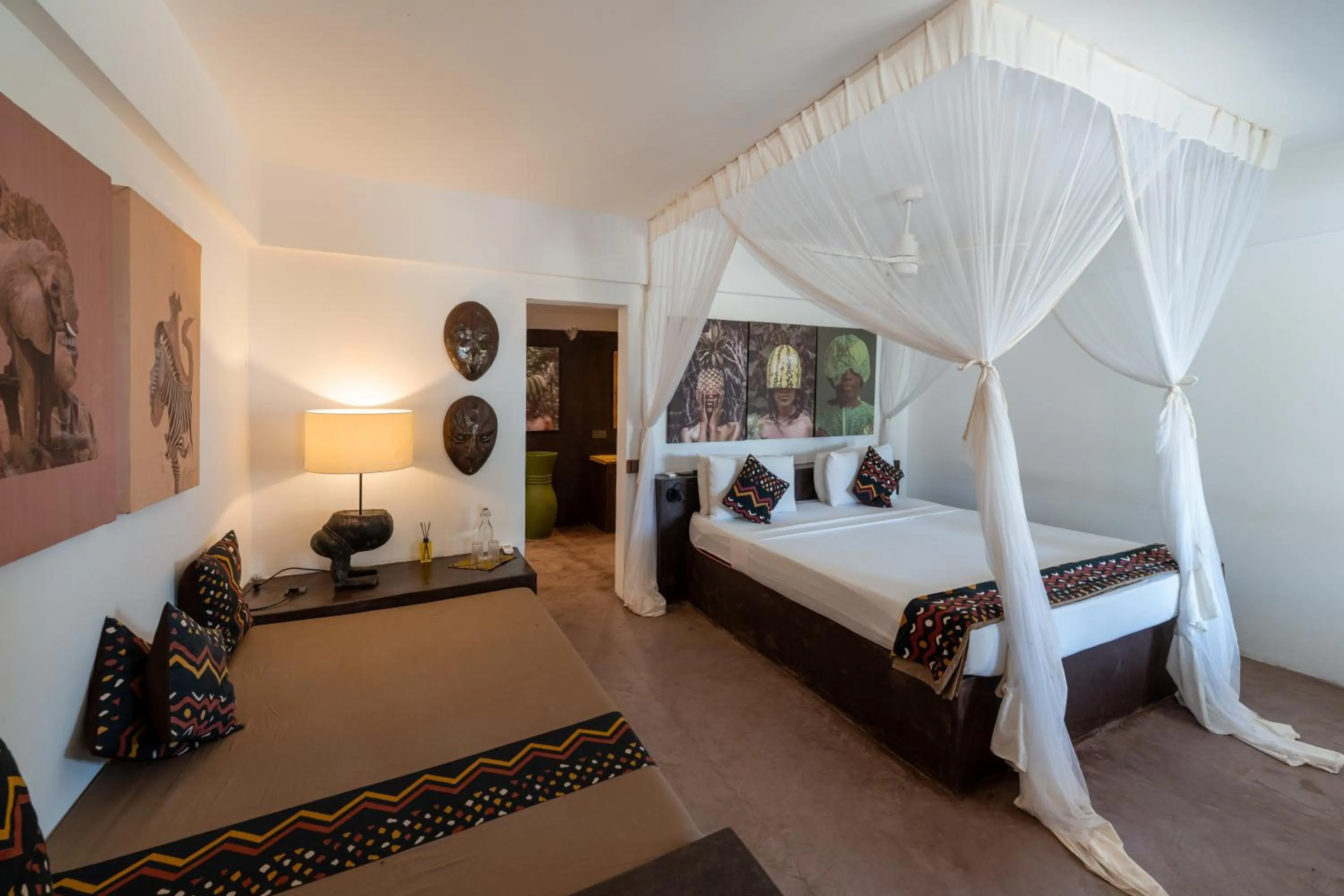 Bed in Mwezi Boutique Resort
