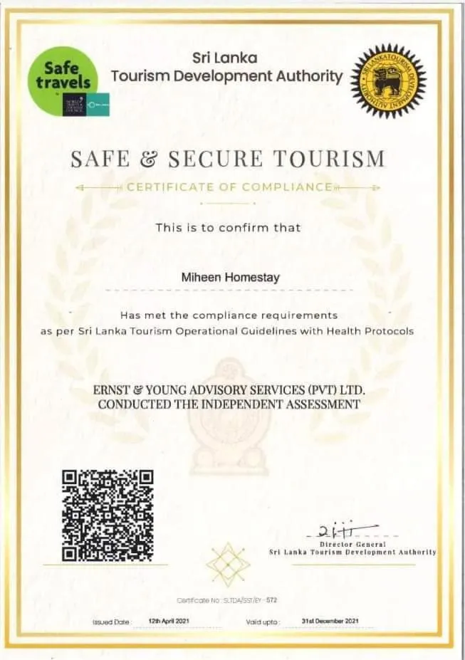 Text overlay in Miheen Hotel & Resort - Anuradhapura