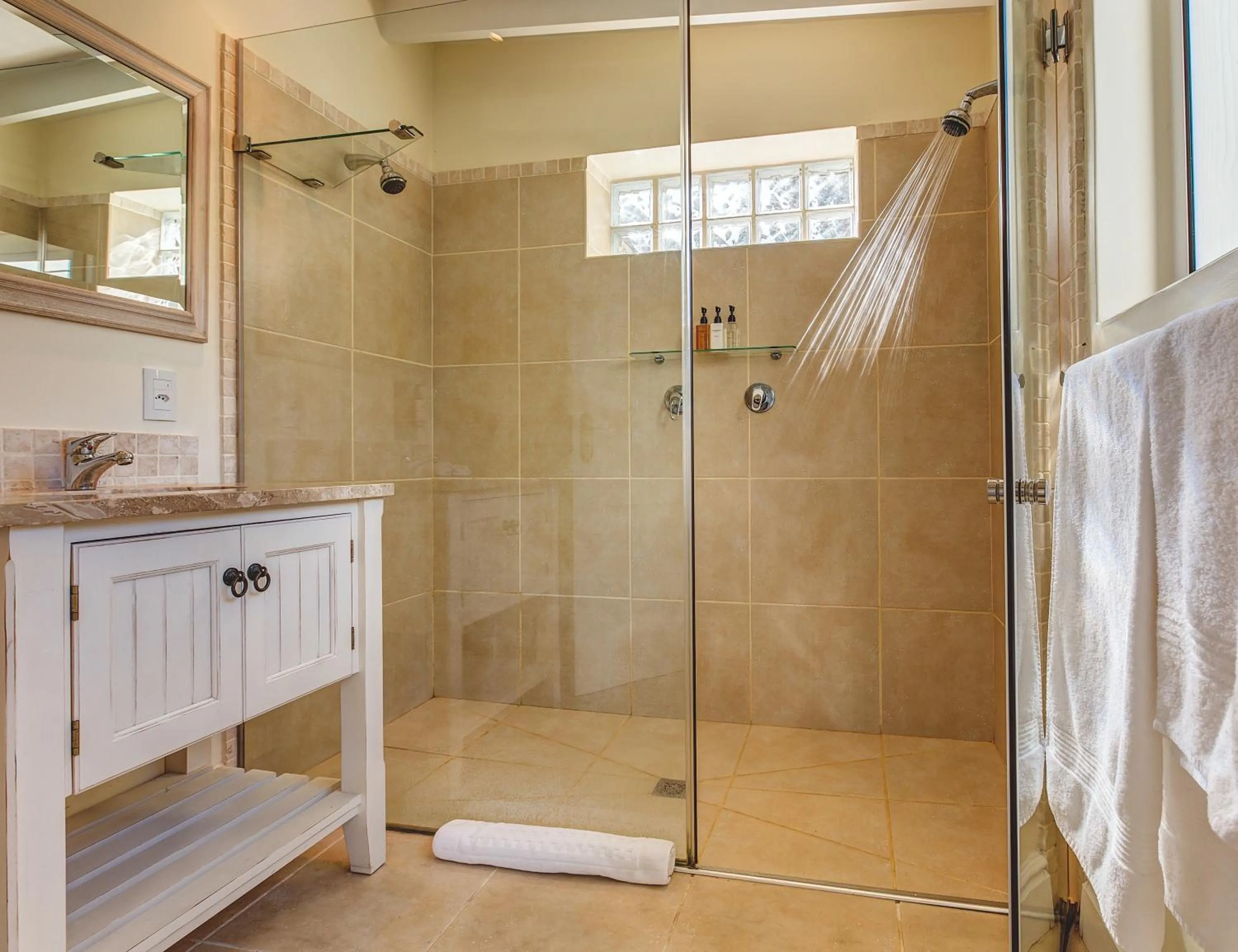 Shower in Amanzi Island Boutique Hotel