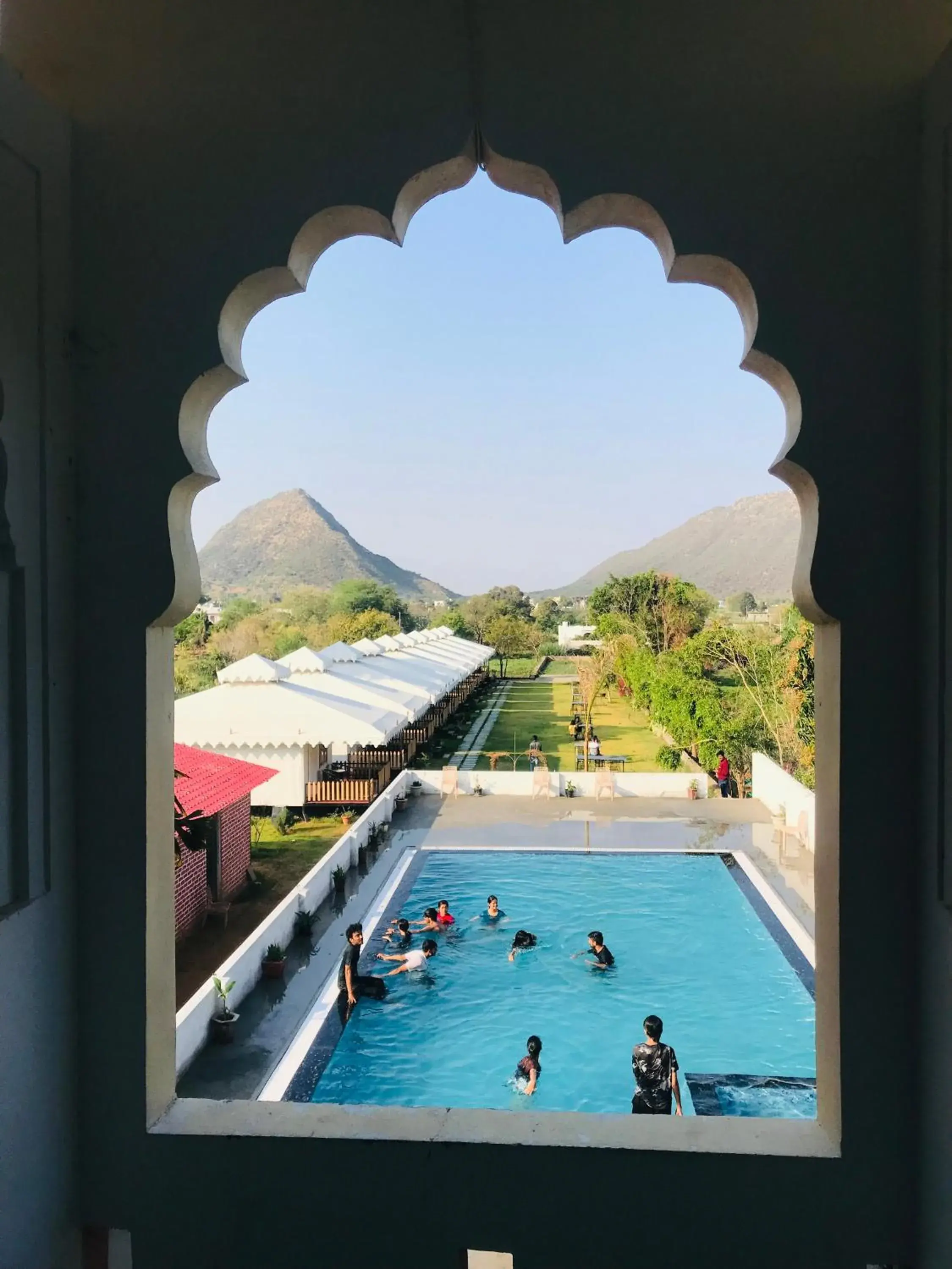 Pool view in Hotel Green Haveli - A Heritage and Hill View Hotel , Pushkar Pool view in Hotel Green Haveli - A Heritage and Hill View Hotel , Pushkar