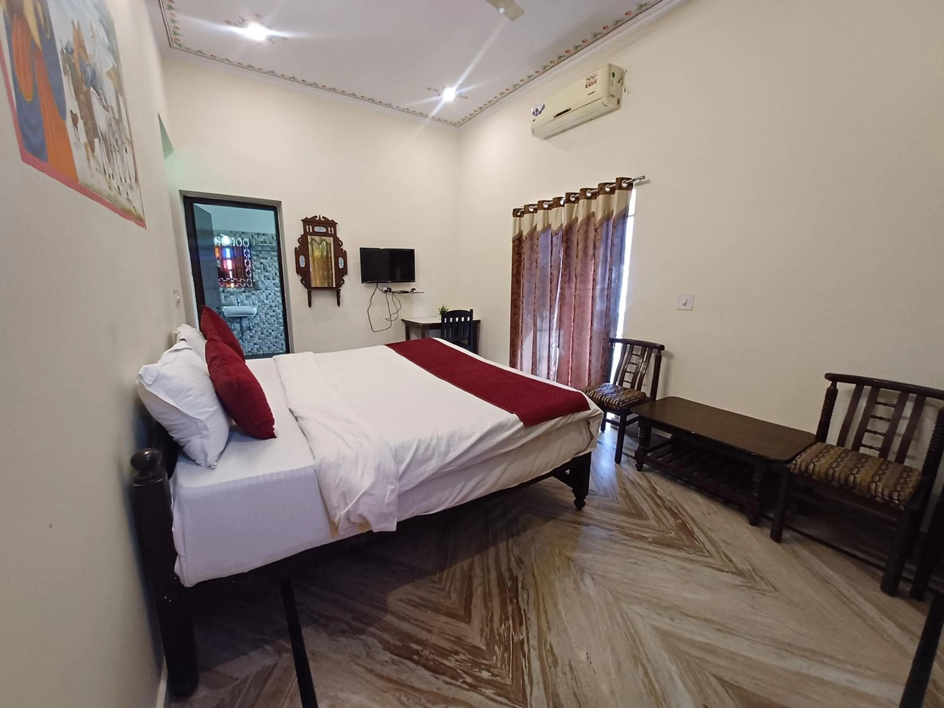 Bedroom, Bed in Hotel Green Haveli - A Heritage and Hill View Hotel , Pushkar
