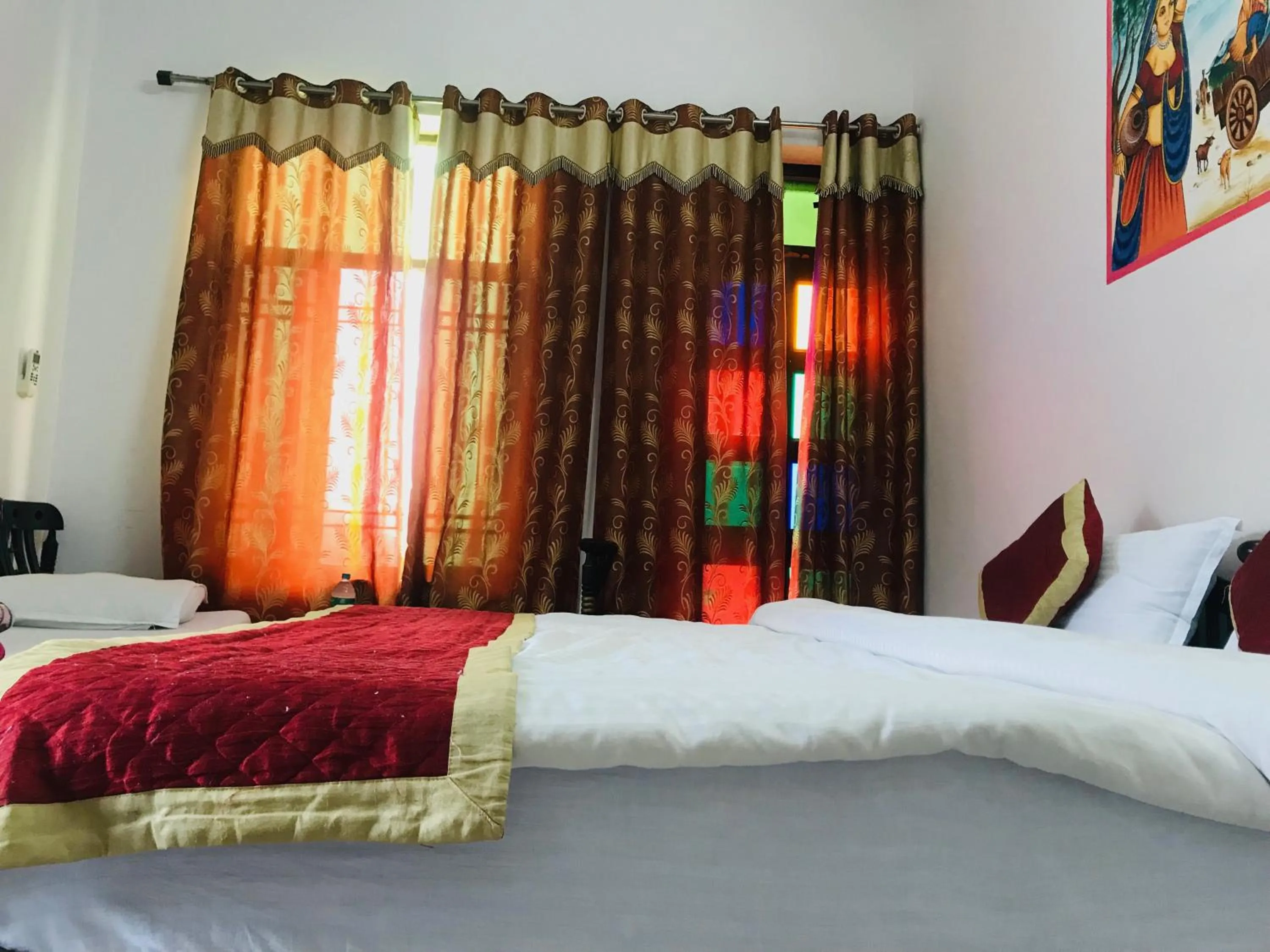 Bedroom, Bed in Hotel Green Haveli - A Heritage and Hill View Hotel , Pushkar