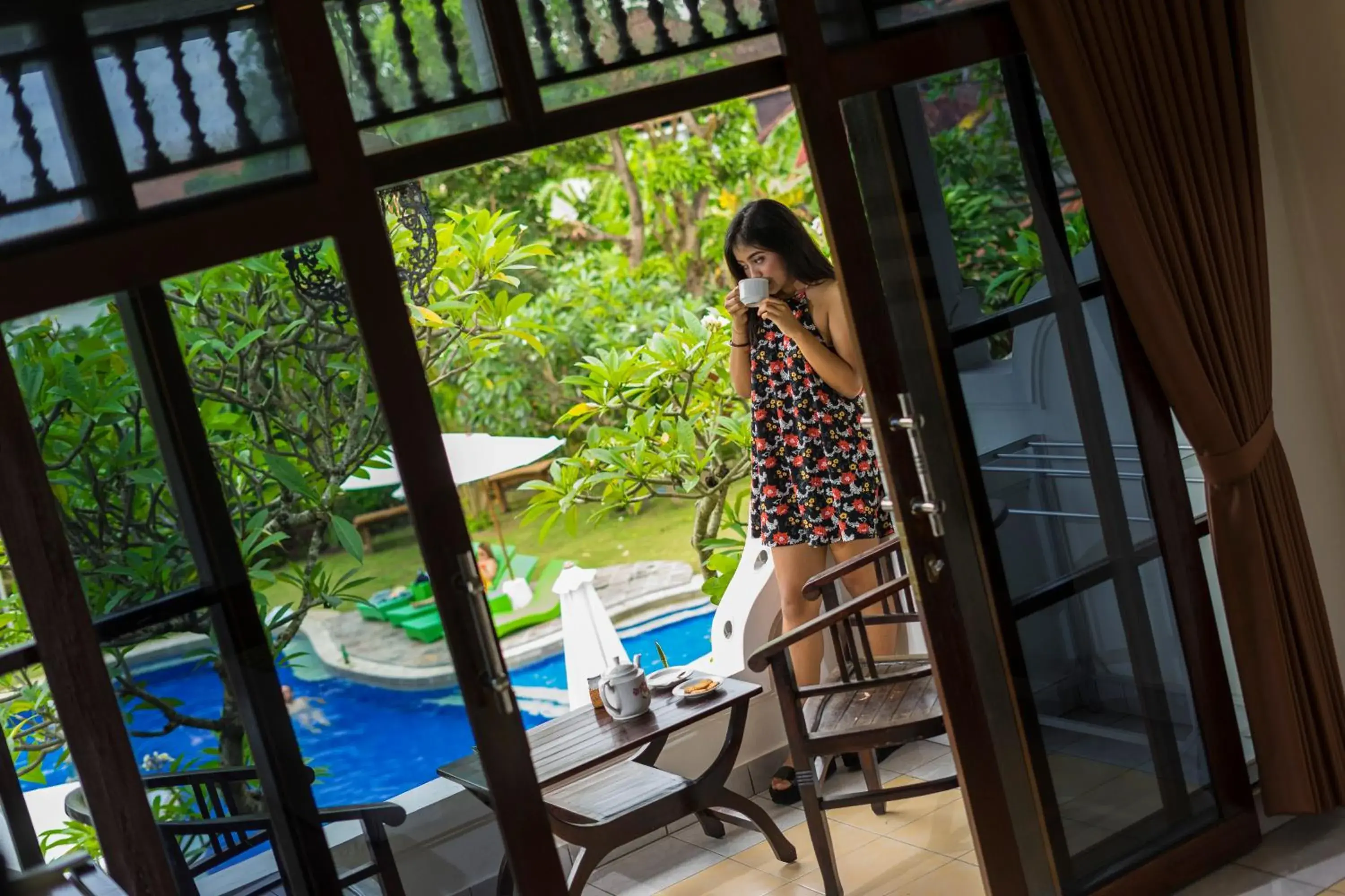 Pool view in Bali Wirasana Inn Pool view in Bali Wirasana Inn